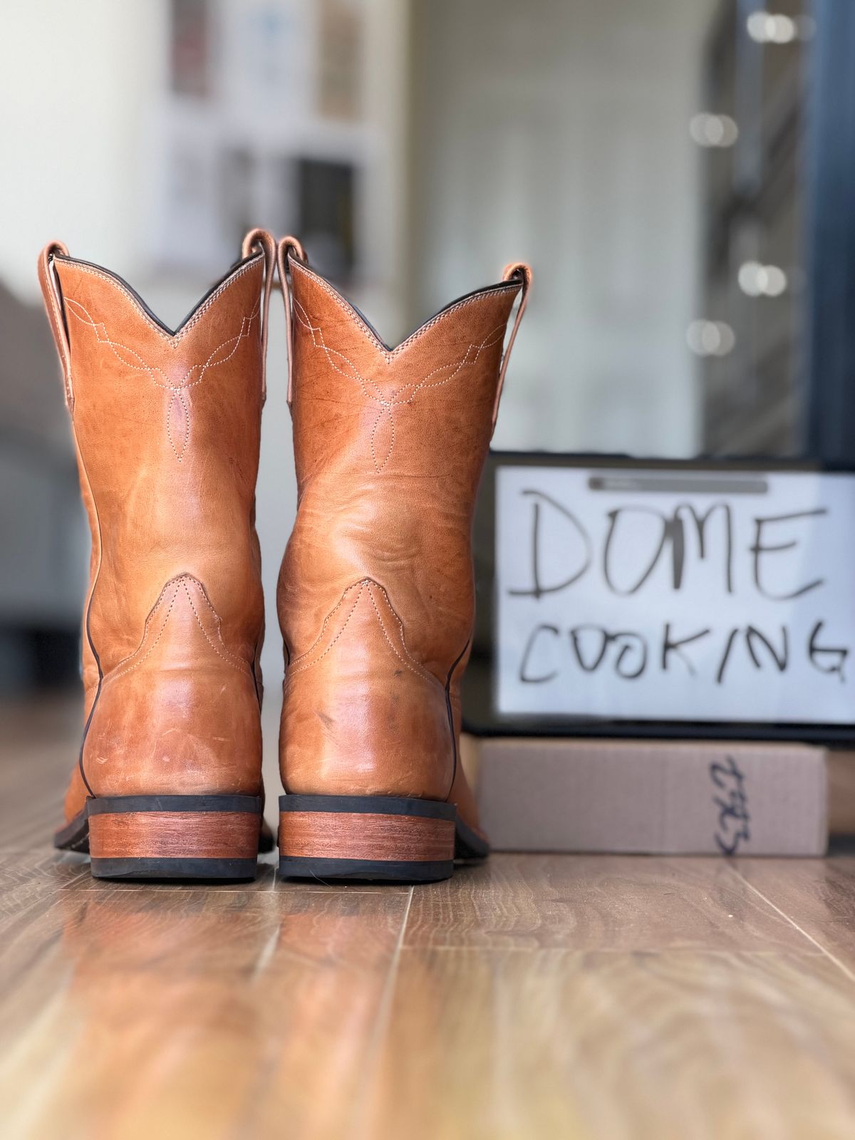 Photo by patinatimes on November 4, 2025 of the Coronado Leather Roper Boot No. 10 in Horween Dublin Natural Horsehide.