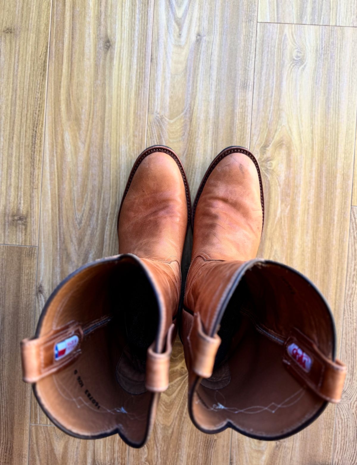 Photo by patinatimes on December 5, 2025 of the Coronado Leather Roper Boot No. 10 in Horween Dublin Natural Horsehide.