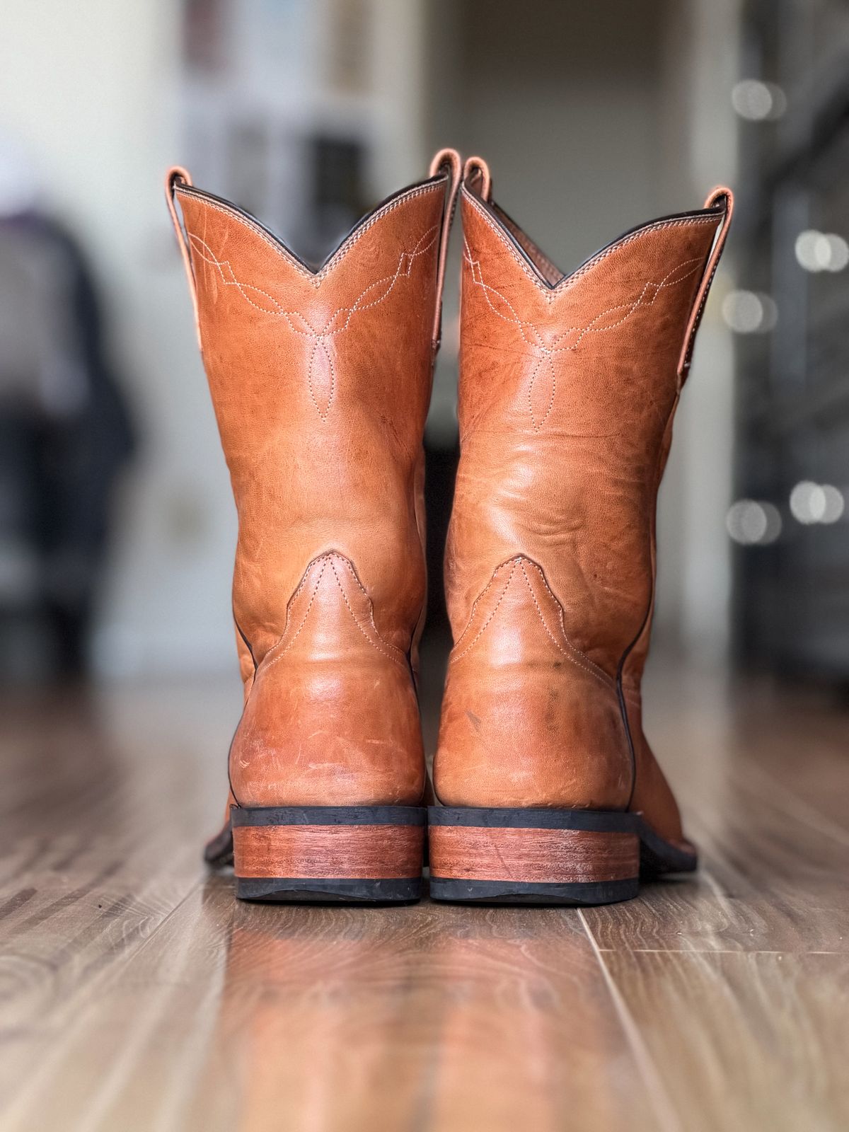 Photo by patinatimes on January 5, 2026 of the Coronado Leather Roper Boot No. 10 in Horween Dublin Natural Horsehide.