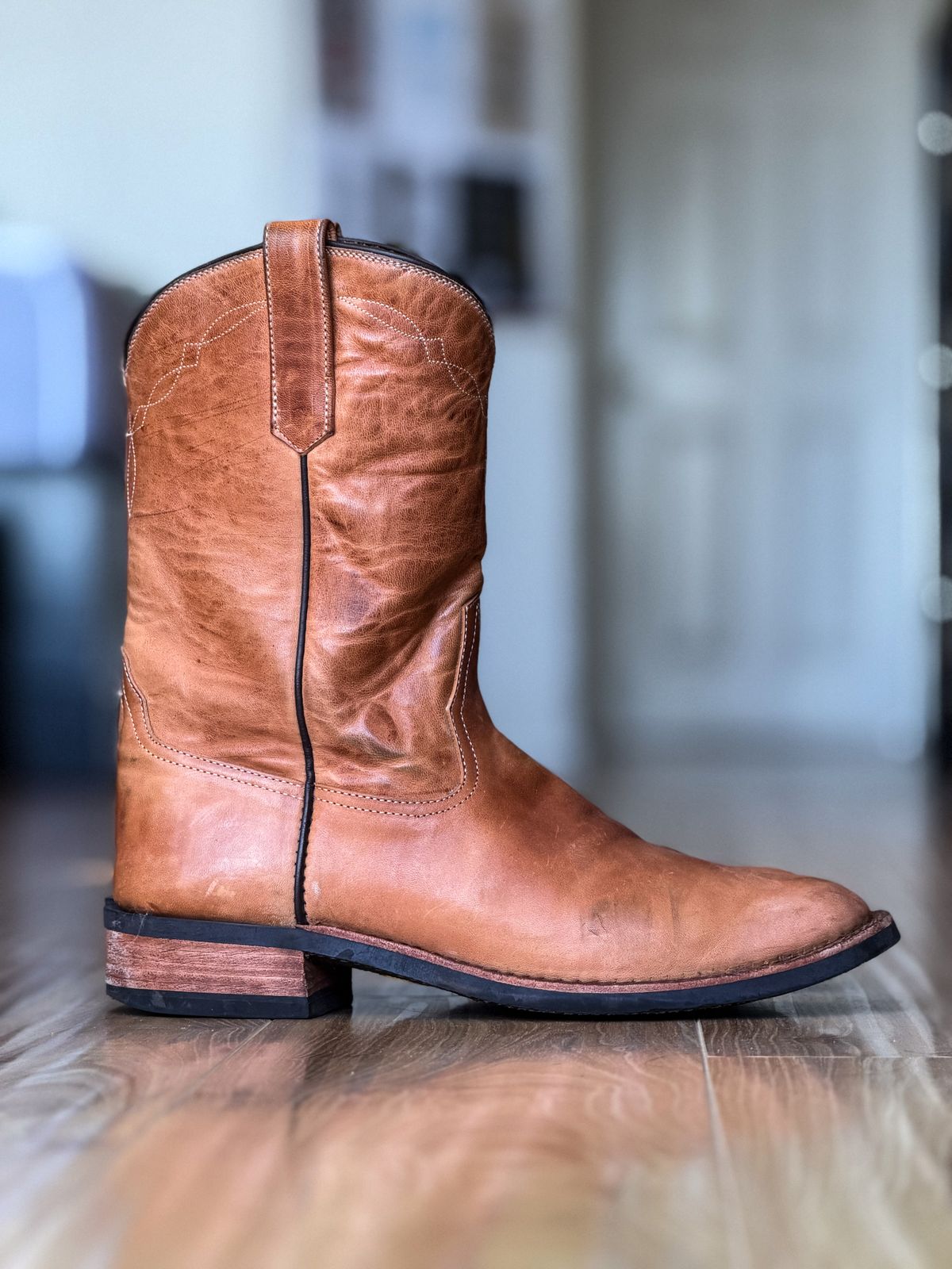 Photo by patinatimes on February 4, 2026 of the Coronado Leather Roper Boot No. 10 in Horween Dublin Natural Horsehide.