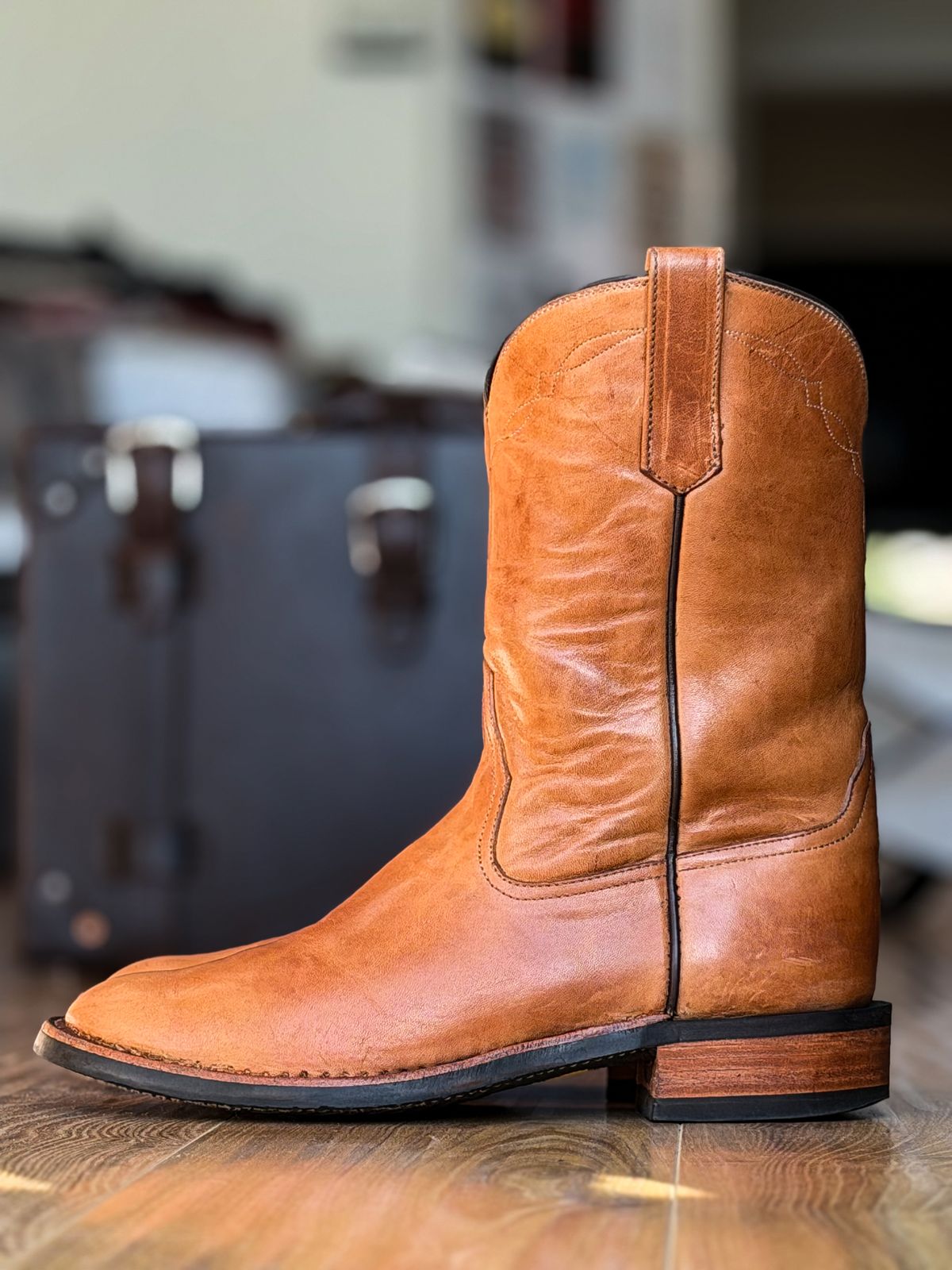 Photo by patinatimes on March 6, 2026 of the Coronado Leather Roper Boot No. 10 in Horween Dublin Natural Horsehide.