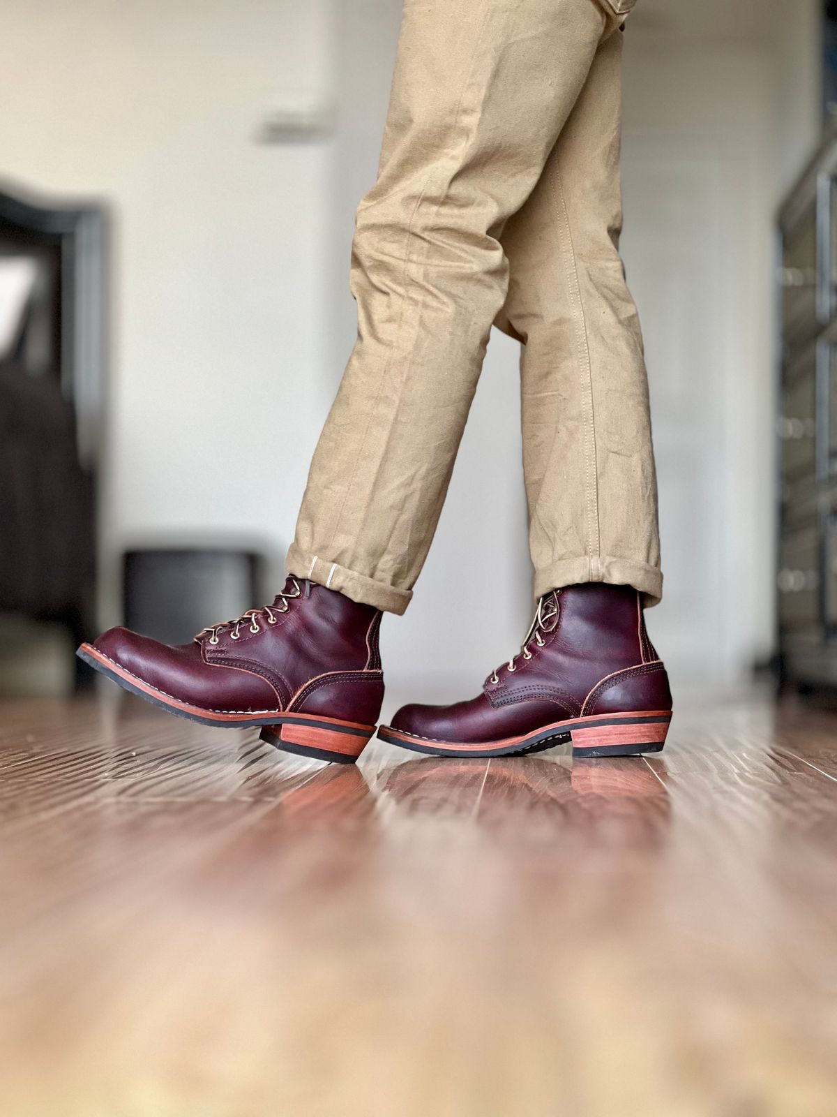 Photo by patinatimes on February 25, 2024 of the Nicks MTO in Wickett & Craig Burgundy Double Stuffed.