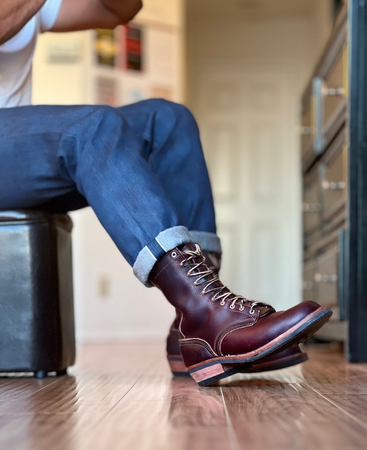 Photo by patinatimes on October 9, 2024 of the Nicks MTO in Wickett & Craig Burgundy Double Stuffed.
