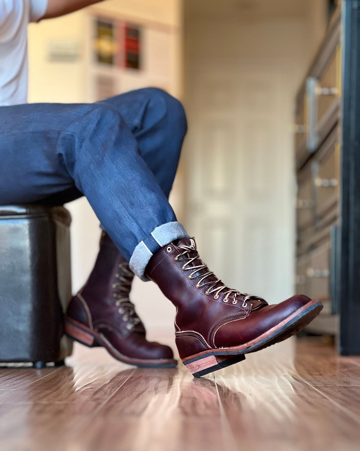 Photo by patinatimes on October 9, 2024 of the Nicks MTO in Wickett & Craig Burgundy Double Stuffed.