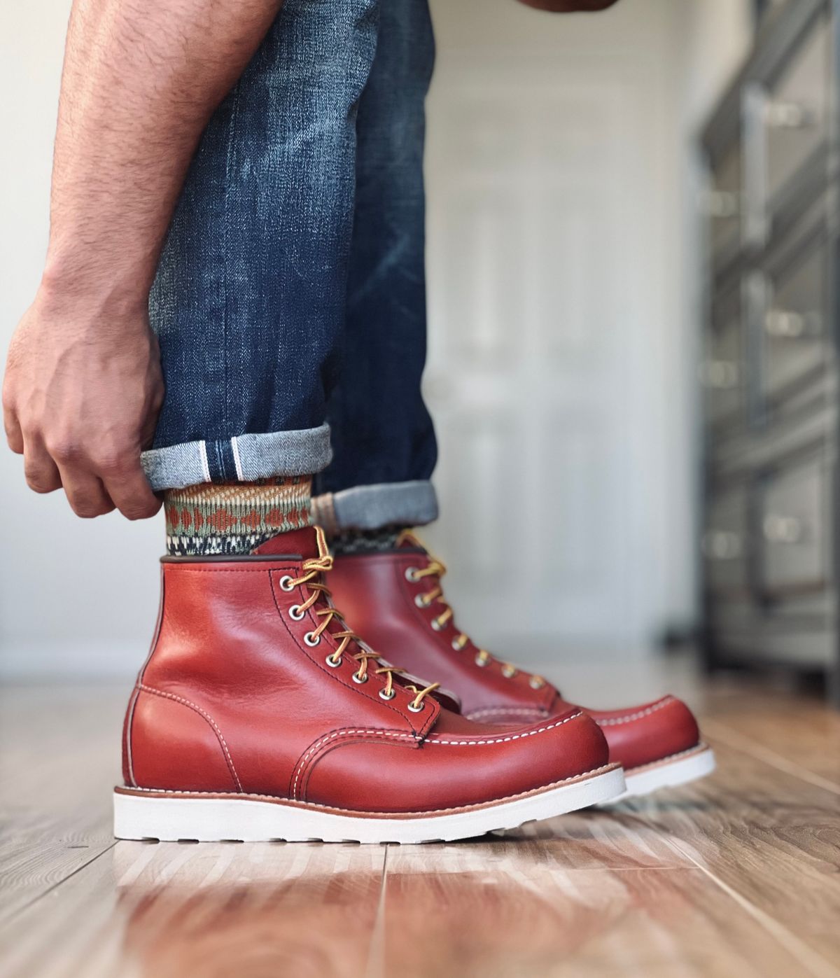 Photo by patinatimes on December 9, 2024 of the Red Wing 6-Inch Classic Moc in S.B. Foot Oro-Russet Portage.