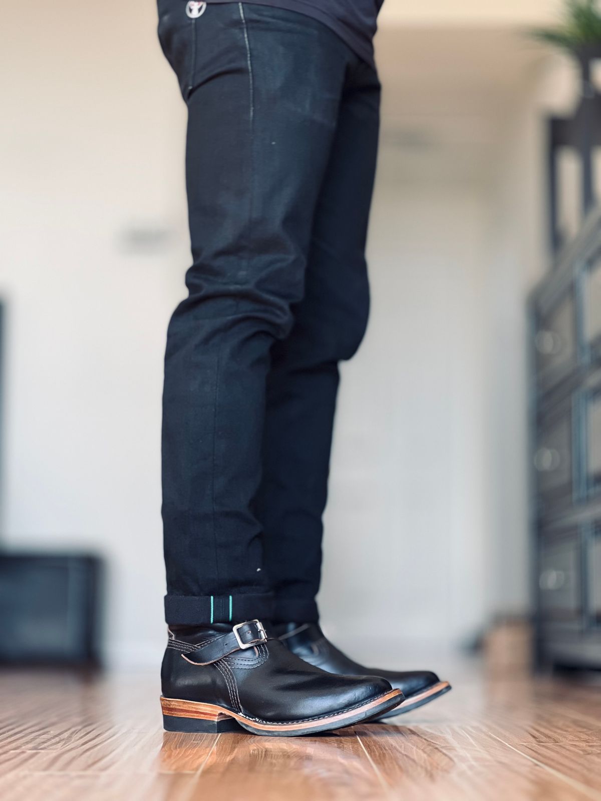 Photo by patinatimes on March 27, 2024 of the Wesco Mister Lou in Horween Black Chromexcel Horsehide.