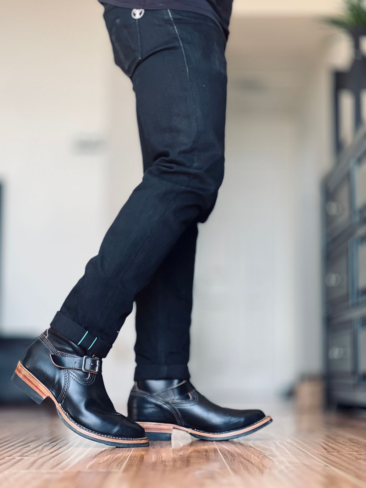 Photo by patinatimes on March 27, 2024 of the Wesco Mister Lou in Horween Black Chromexcel Horsehide.