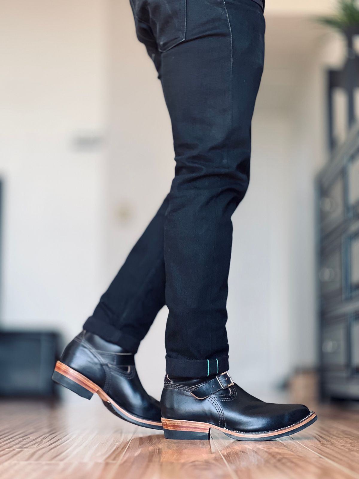 Photo by patinatimes on March 27, 2024 of the Wesco Mister Lou in Horween Black Chromexcel Horsehide.