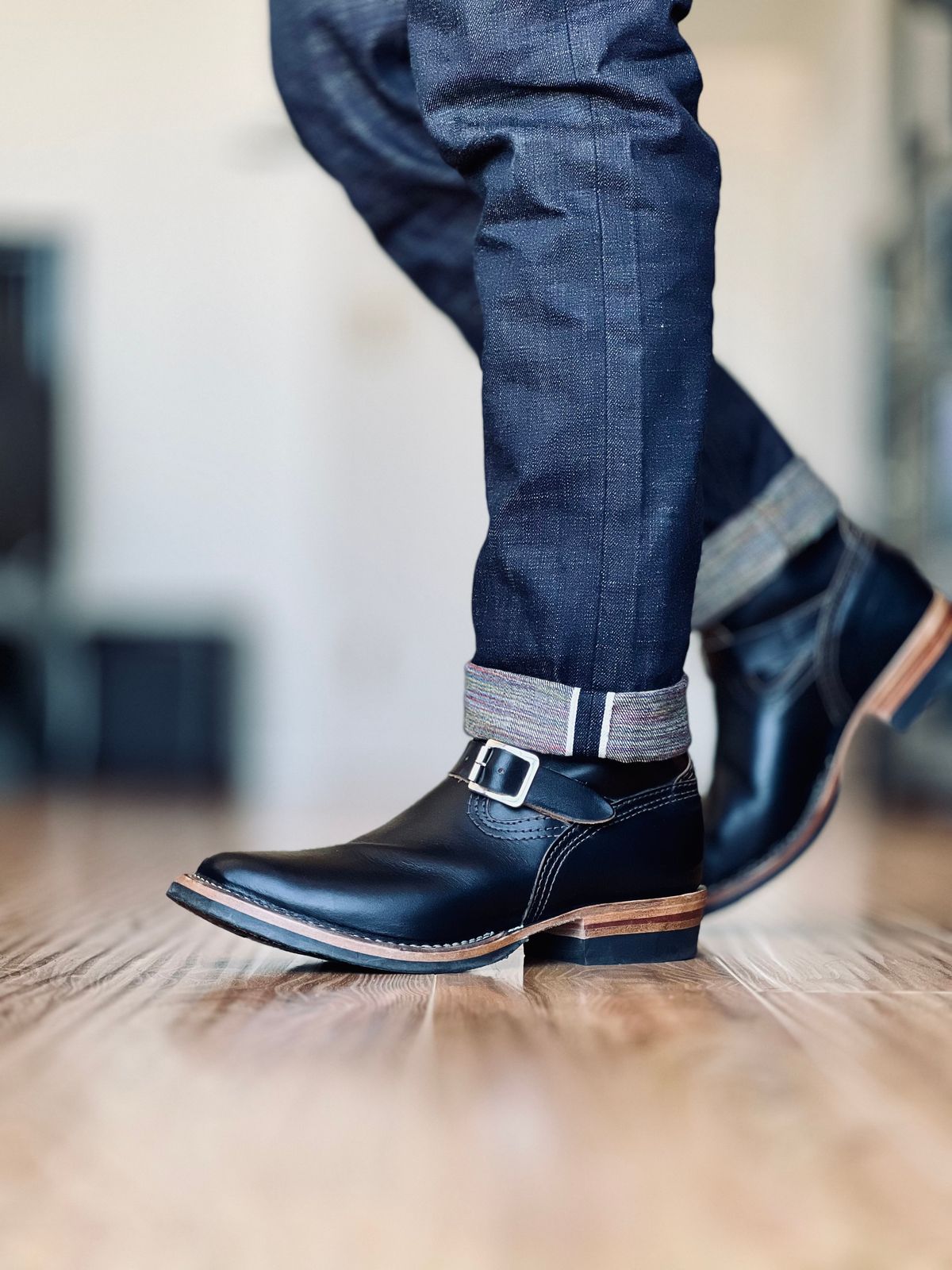 Photo by patinatimes on April 3, 2024 of the Wesco Mister Lou in Horween Black Chromexcel Horsehide.