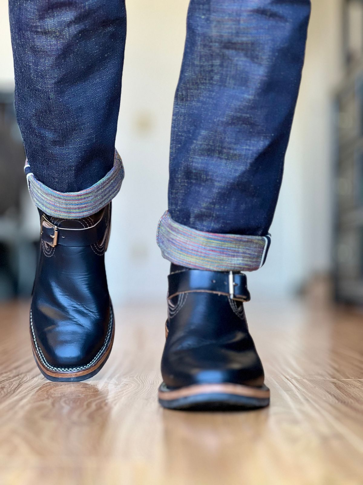 Photo by patinatimes on April 3, 2024 of the Wesco Mister Lou in Horween Black Chromexcel Horsehide.