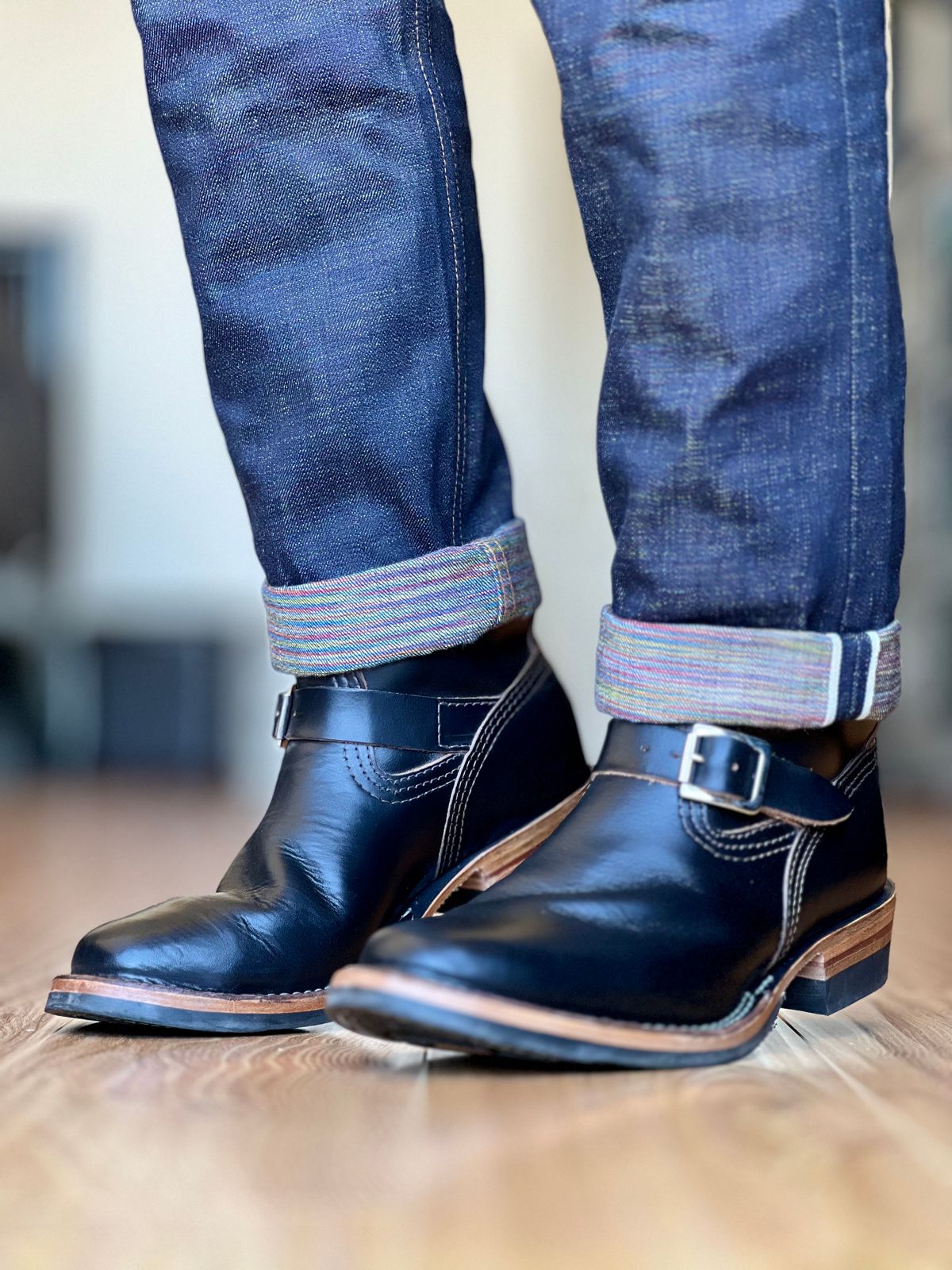 Photo by patinatimes on April 3, 2024 of the Wesco Mister Lou in Horween Black Chromexcel Horsehide.