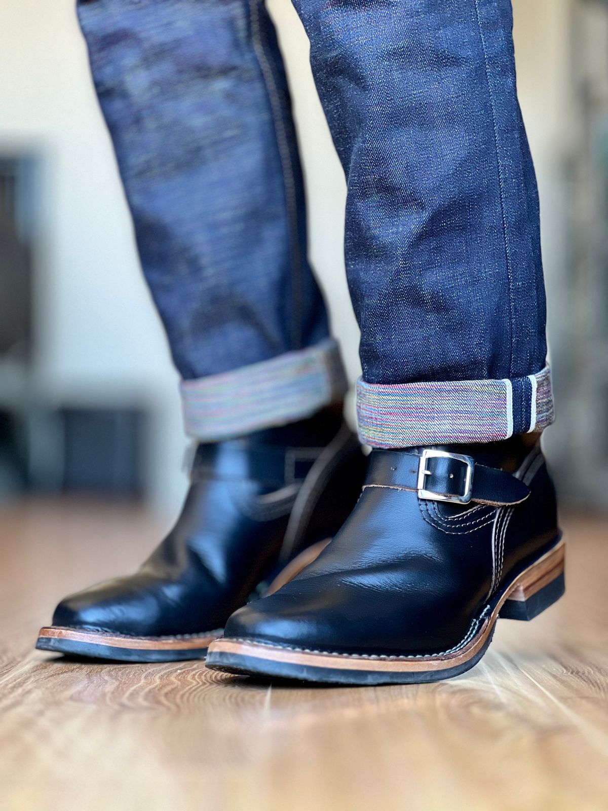 Photo by patinatimes on April 3, 2024 of the Wesco Mister Lou in Horween Black Chromexcel Horsehide.