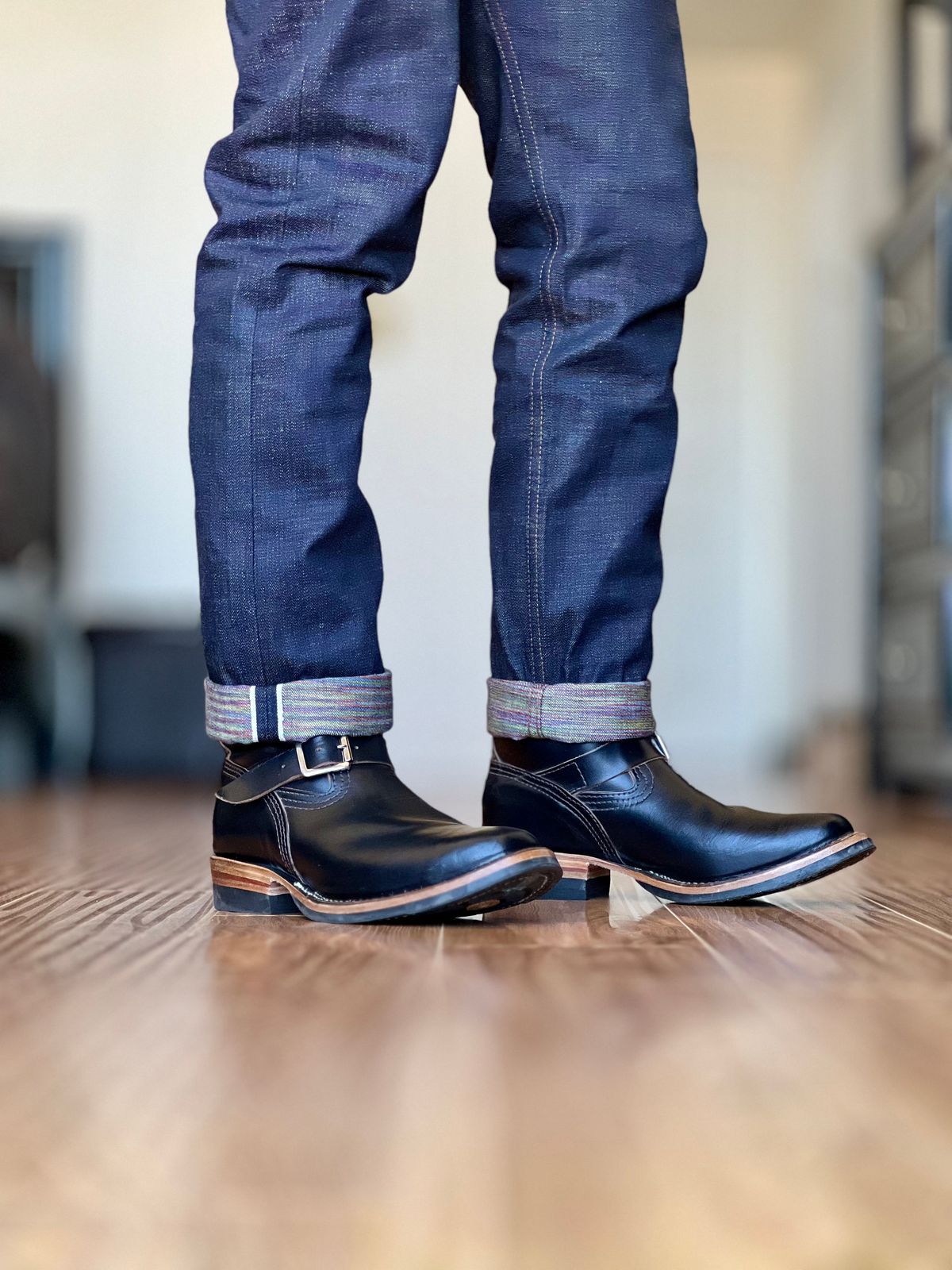 Photo by patinatimes on April 3, 2024 of the Wesco Mister Lou in Horween Black Chromexcel Horsehide.