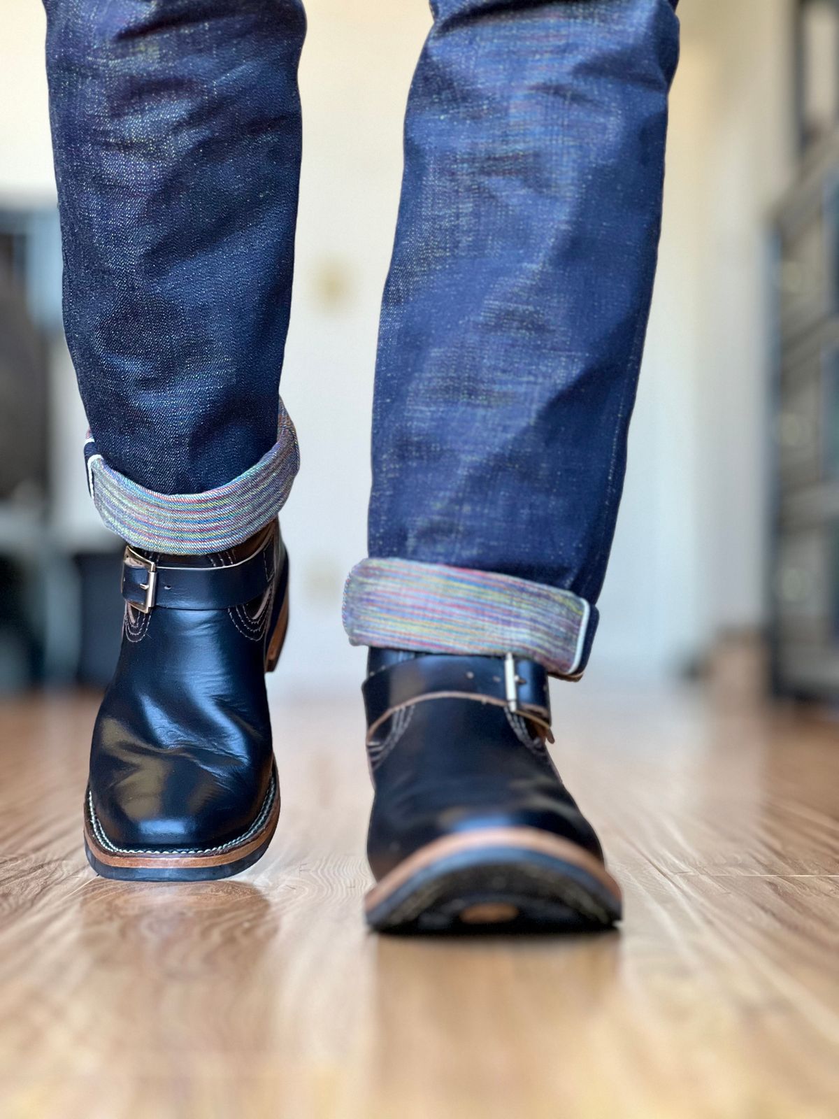 Photo by patinatimes on April 3, 2024 of the Wesco Mister Lou in Horween Black Chromexcel Horsehide.