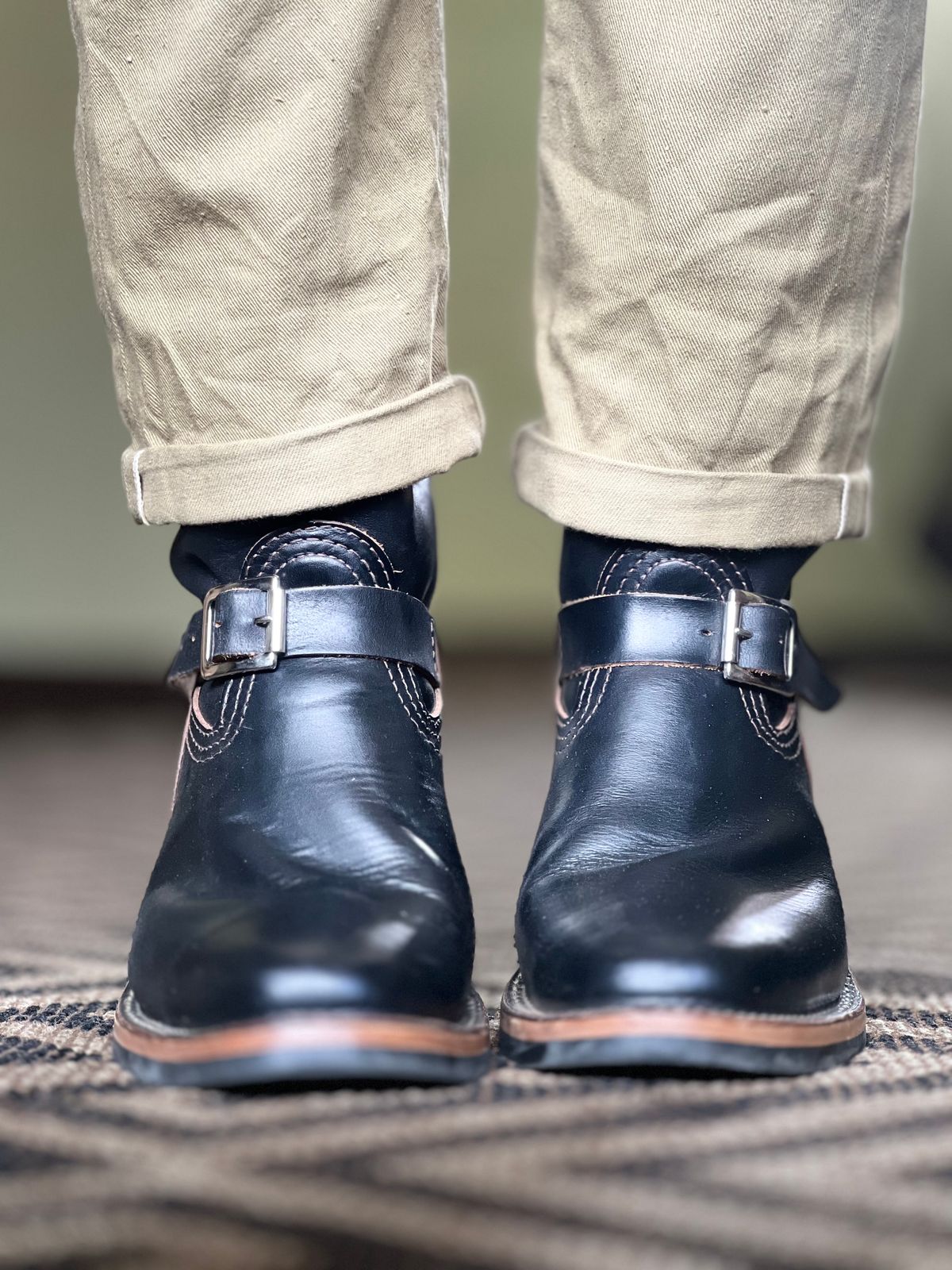 Photo by patinatimes on October 12, 2024 of the Wesco Mister Lou in Horween Black Chromexcel Horsehide.