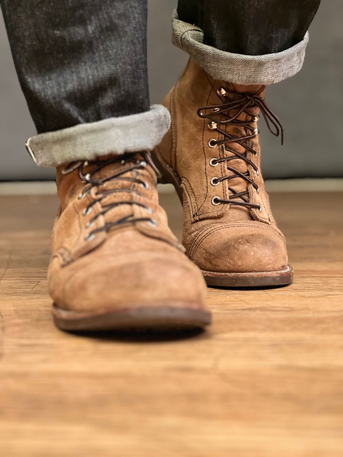 Photo by patinatimes on February 26, 2023 of the Red Wing Iron Ranger in S.B. Foot Hawthorne Muleskinner.