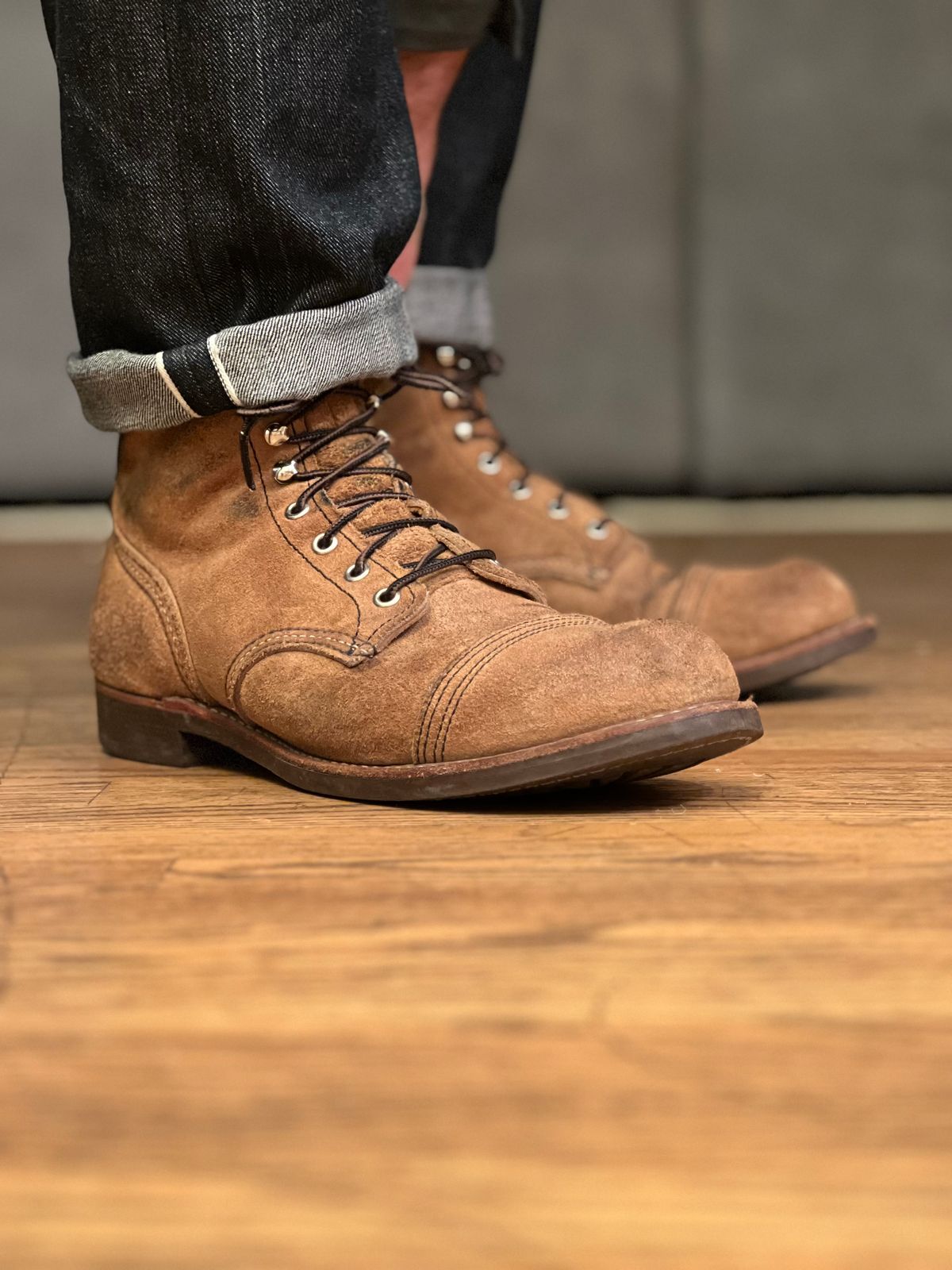Photo by patinatimes on February 26, 2023 of the Red Wing Iron Ranger in S.B. Foot Hawthorne Muleskinner.