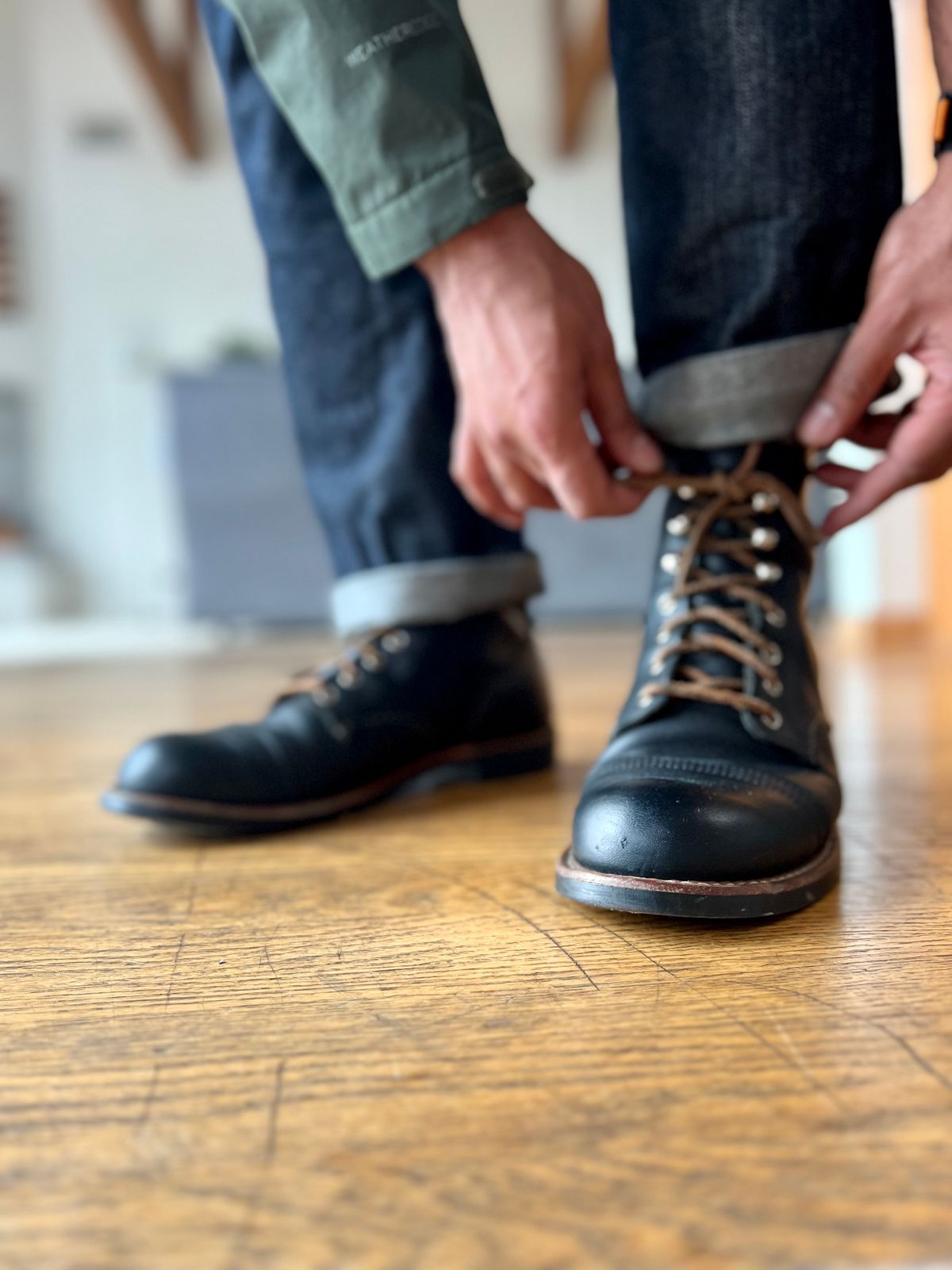 Photo by patinatimes on March 10, 2023 of the Red Wing Iron Ranger in S.B. Foot Black Harness.