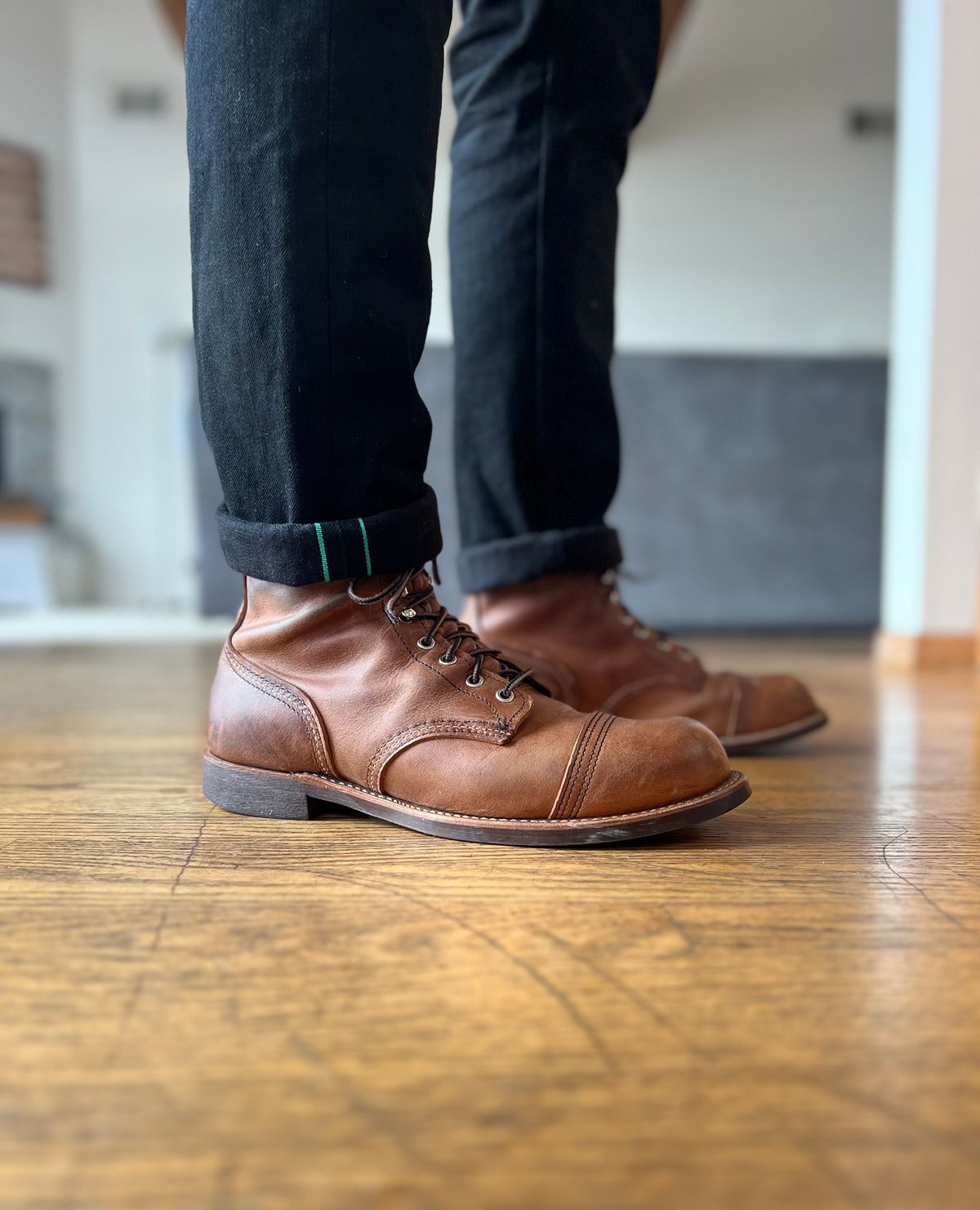 Photo by patinatimes on March 11, 2023 of the Red Wing Iron Ranger in S.B. Foot Copper Rough and Tough.