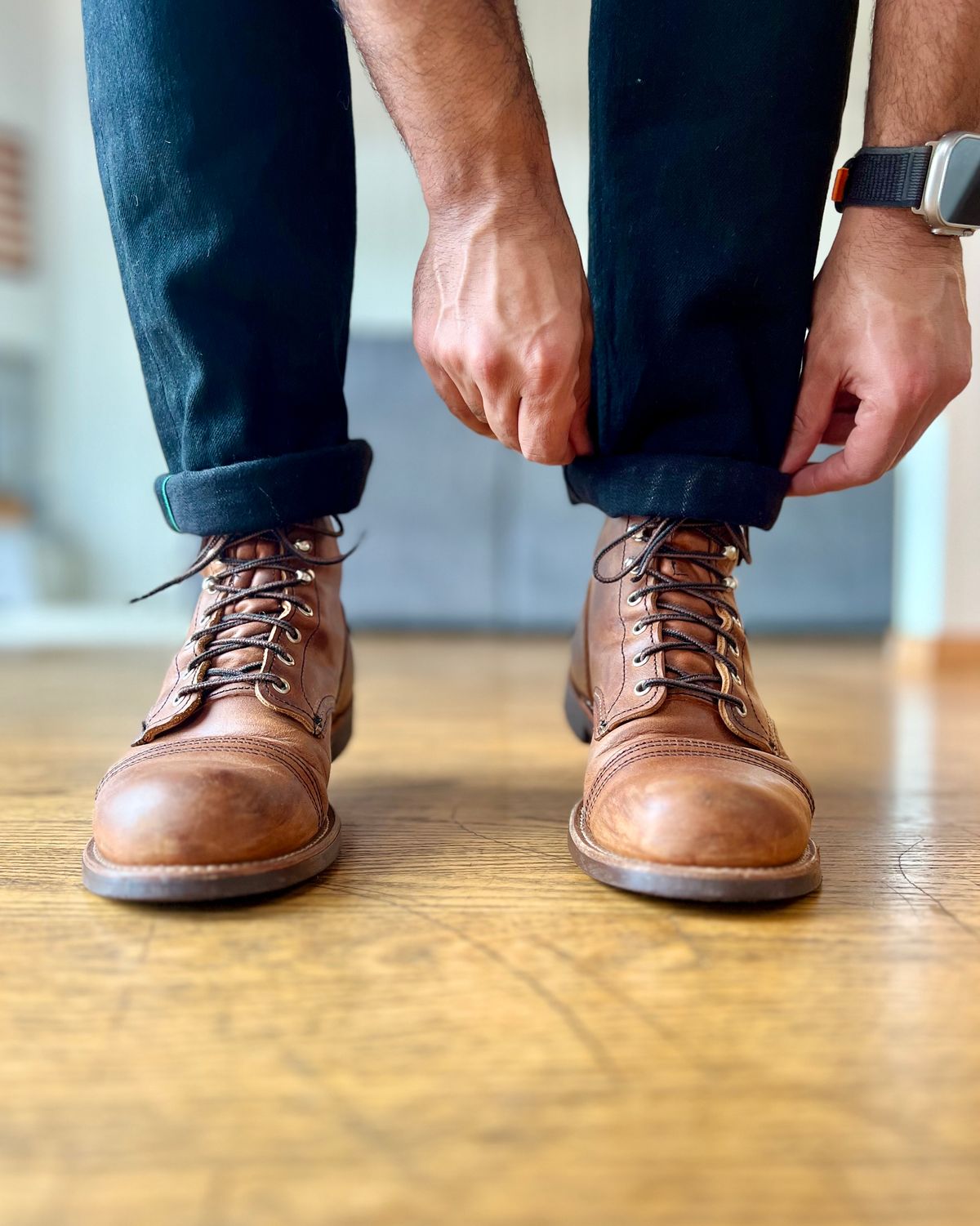 Photo by patinatimes on March 11, 2023 of the Red Wing Iron Ranger in S.B. Foot Copper Rough and Tough.