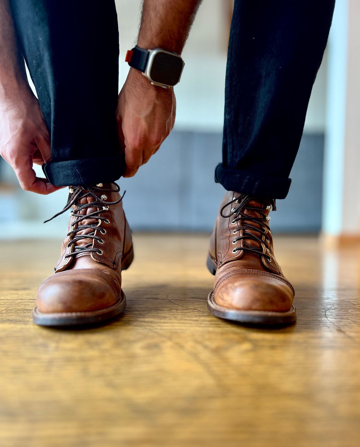 Photo by patinatimes on March 11, 2023 of the Red Wing Iron Ranger in S.B. Foot Copper Rough and Tough.