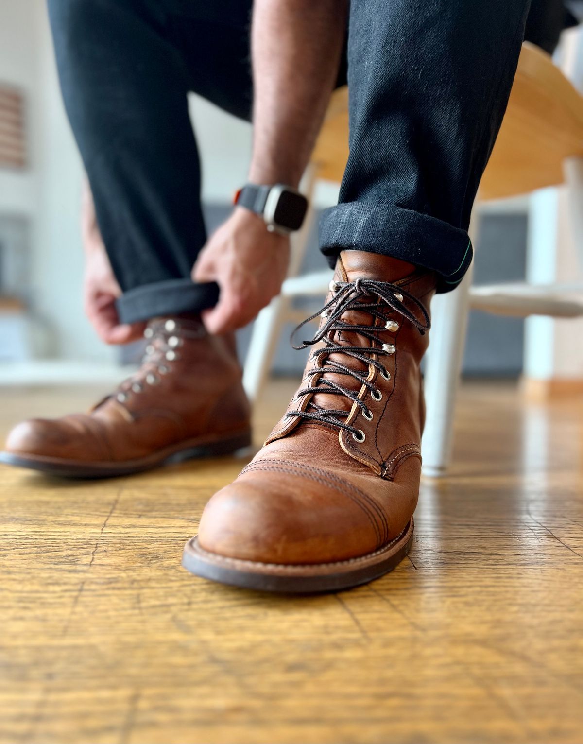 Photo by patinatimes on March 11, 2023 of the Red Wing Iron Ranger in S.B. Foot Copper Rough and Tough.