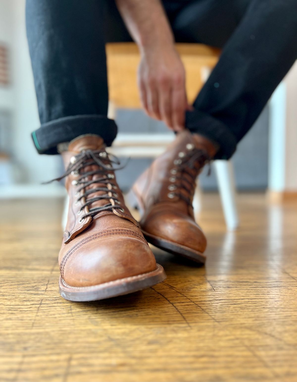 Photo by patinatimes on March 11, 2023 of the Red Wing Iron Ranger in S.B. Foot Copper Rough and Tough.