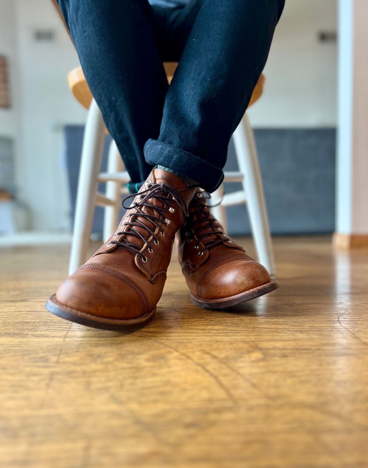 Photo by patinatimes on March 11, 2023 of the Red Wing Iron Ranger in S.B. Foot Copper Rough and Tough.