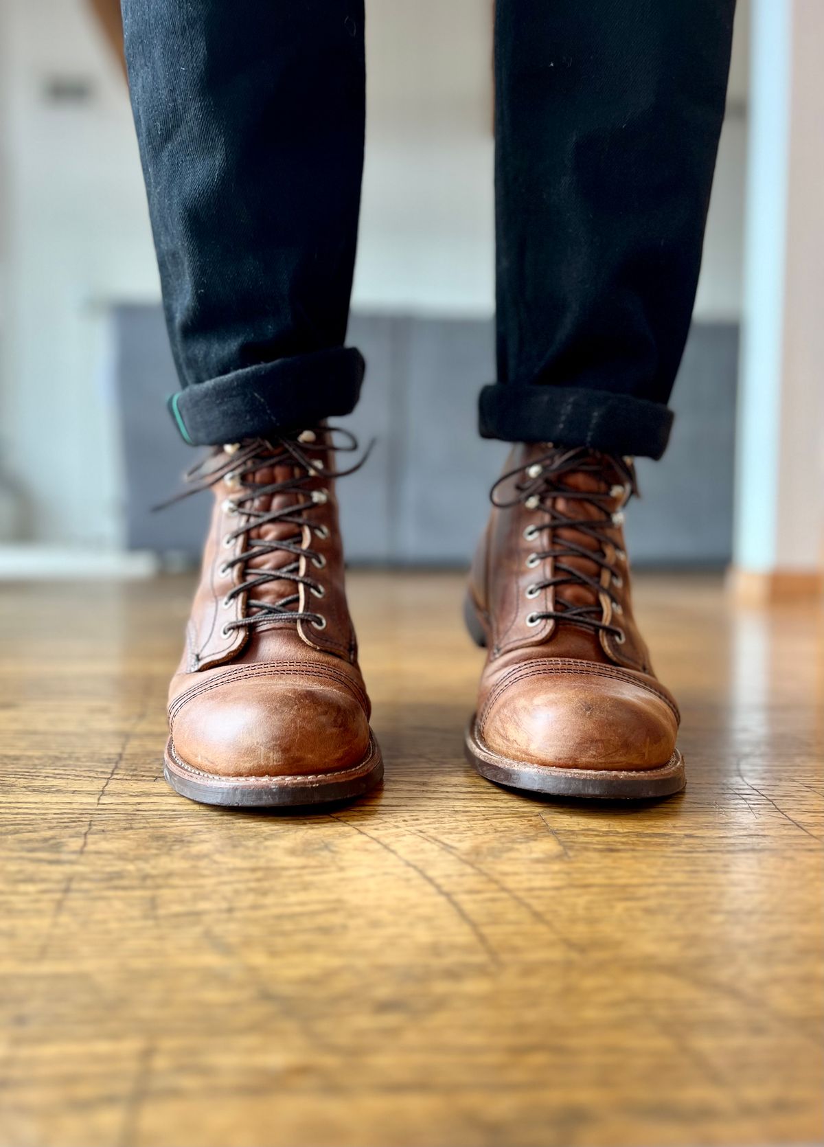 Photo by patinatimes on March 11, 2023 of the Red Wing Iron Ranger in S.B. Foot Copper Rough and Tough.