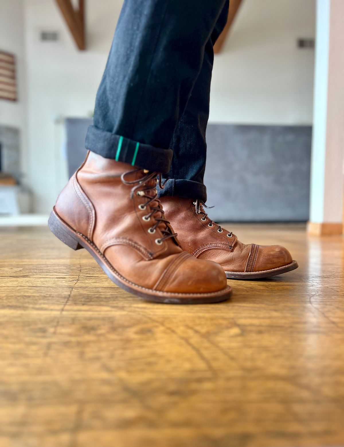 Photo by patinatimes on March 11, 2023 of the Red Wing Iron Ranger in S.B. Foot Copper Rough and Tough.