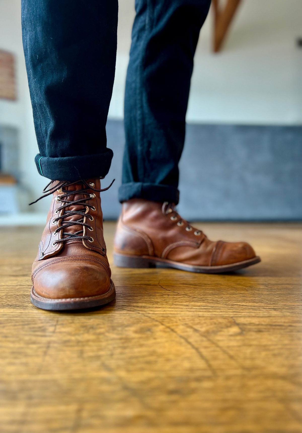 Photo by patinatimes on March 11, 2023 of the Red Wing Iron Ranger in S.B. Foot Copper Rough and Tough.