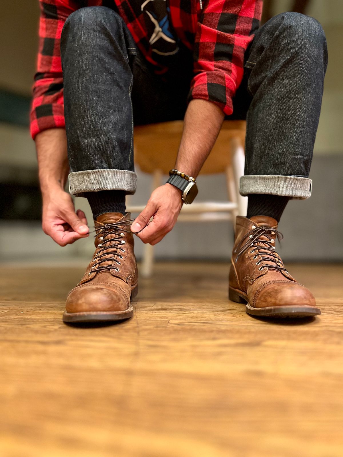 Photo by patinatimes on December 15, 2023 of the Red Wing Iron Ranger in S.B. Foot Copper Rough and Tough.