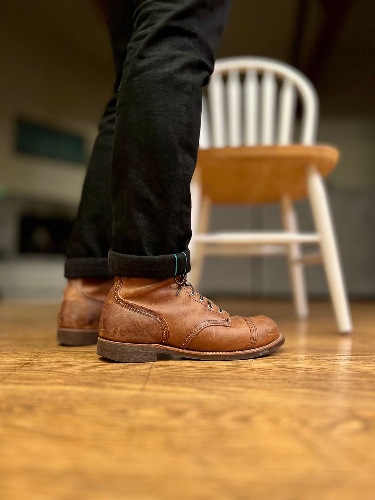 Photo by patinatimes on January 25, 2024 of the Red Wing Iron Ranger in S.B. Foot Copper Rough and Tough.