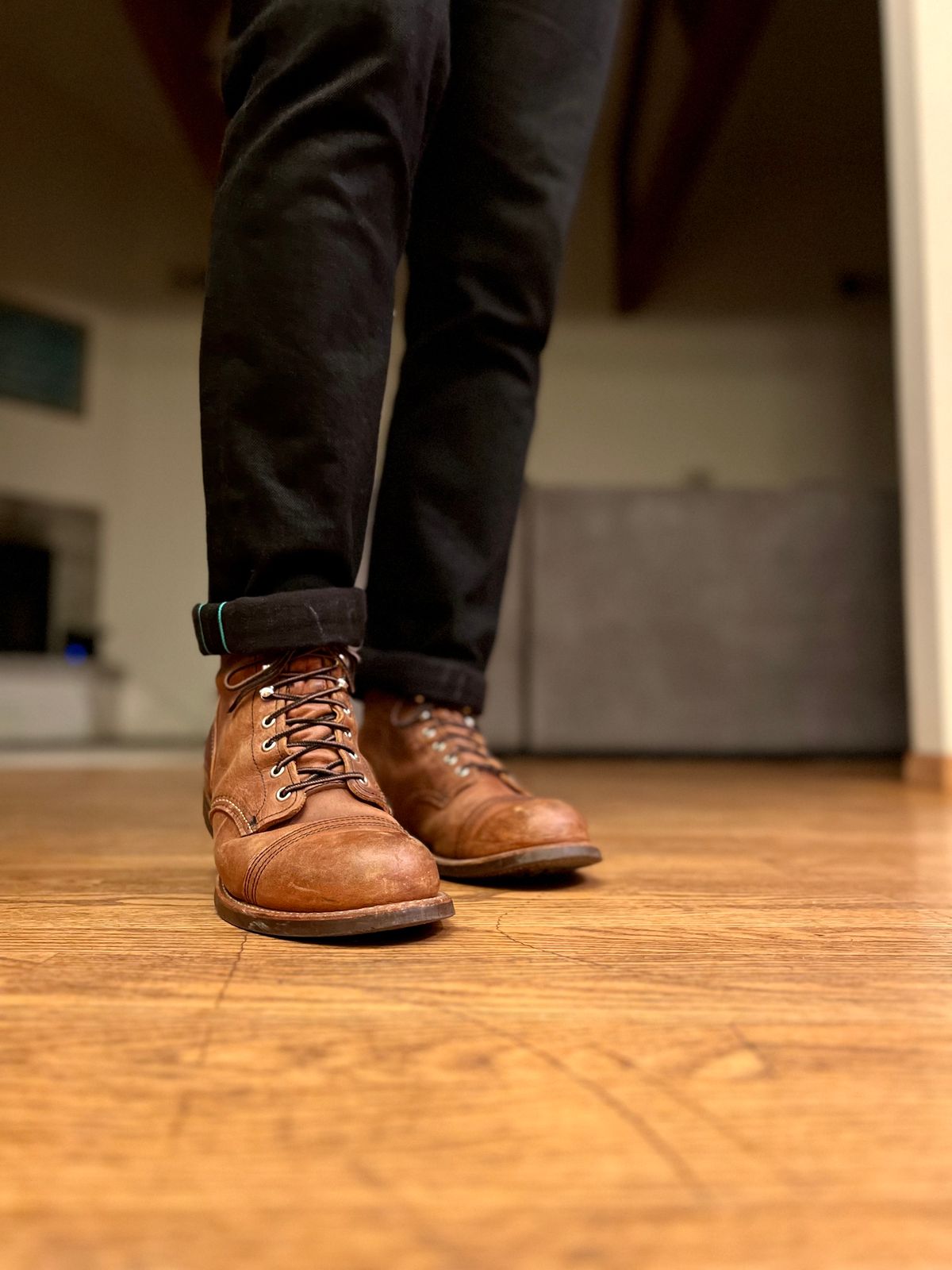 Photo by patinatimes on January 25, 2024 of the Red Wing Iron Ranger in S.B. Foot Copper Rough and Tough.