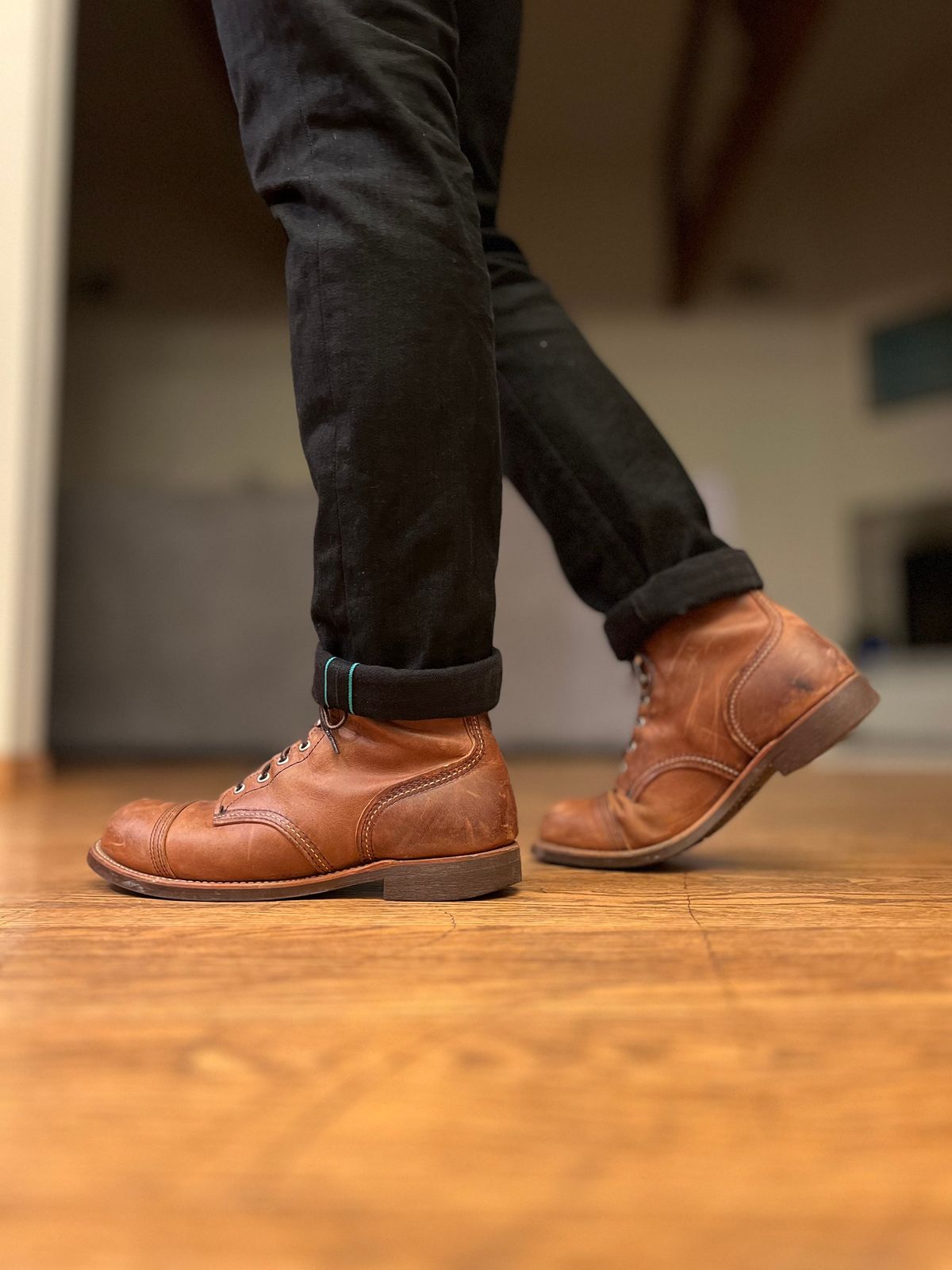 Photo by patinatimes on January 25, 2024 of the Red Wing Iron Ranger in S.B. Foot Copper Rough and Tough.