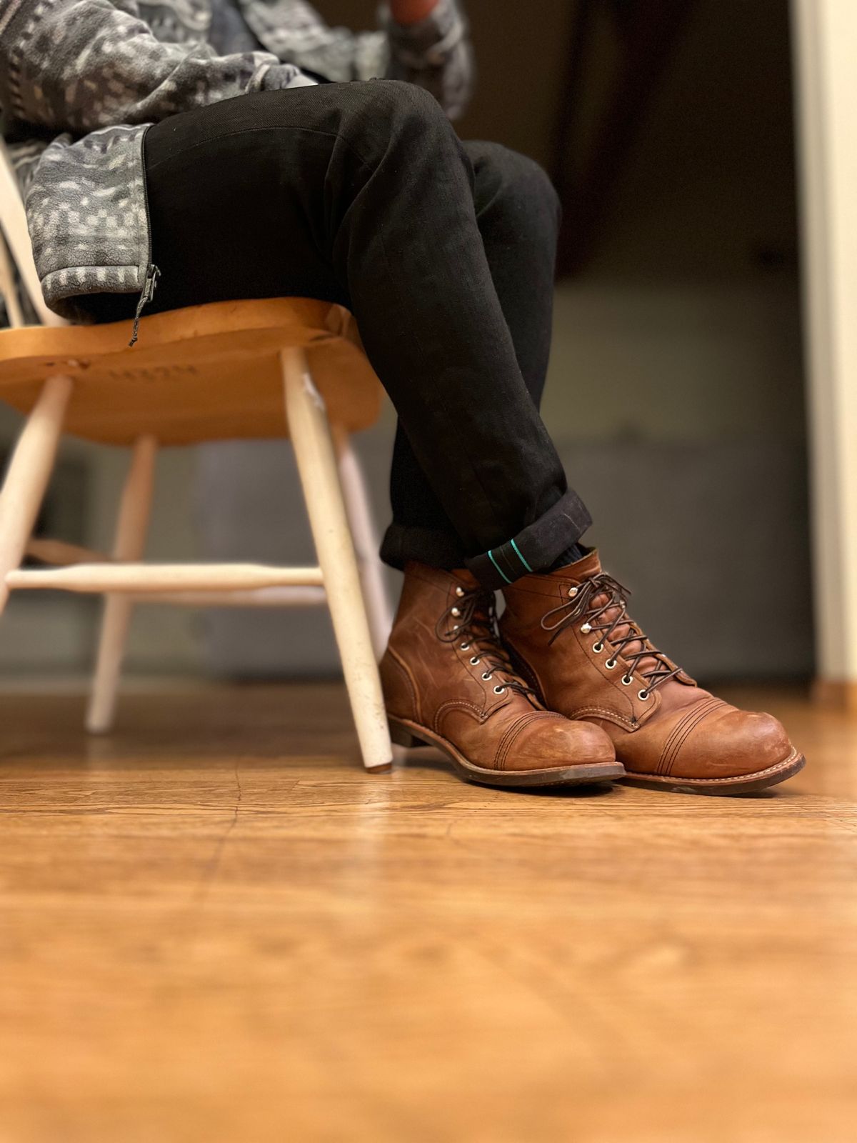 Photo by patinatimes on January 25, 2024 of the Red Wing Iron Ranger in S.B. Foot Copper Rough and Tough.