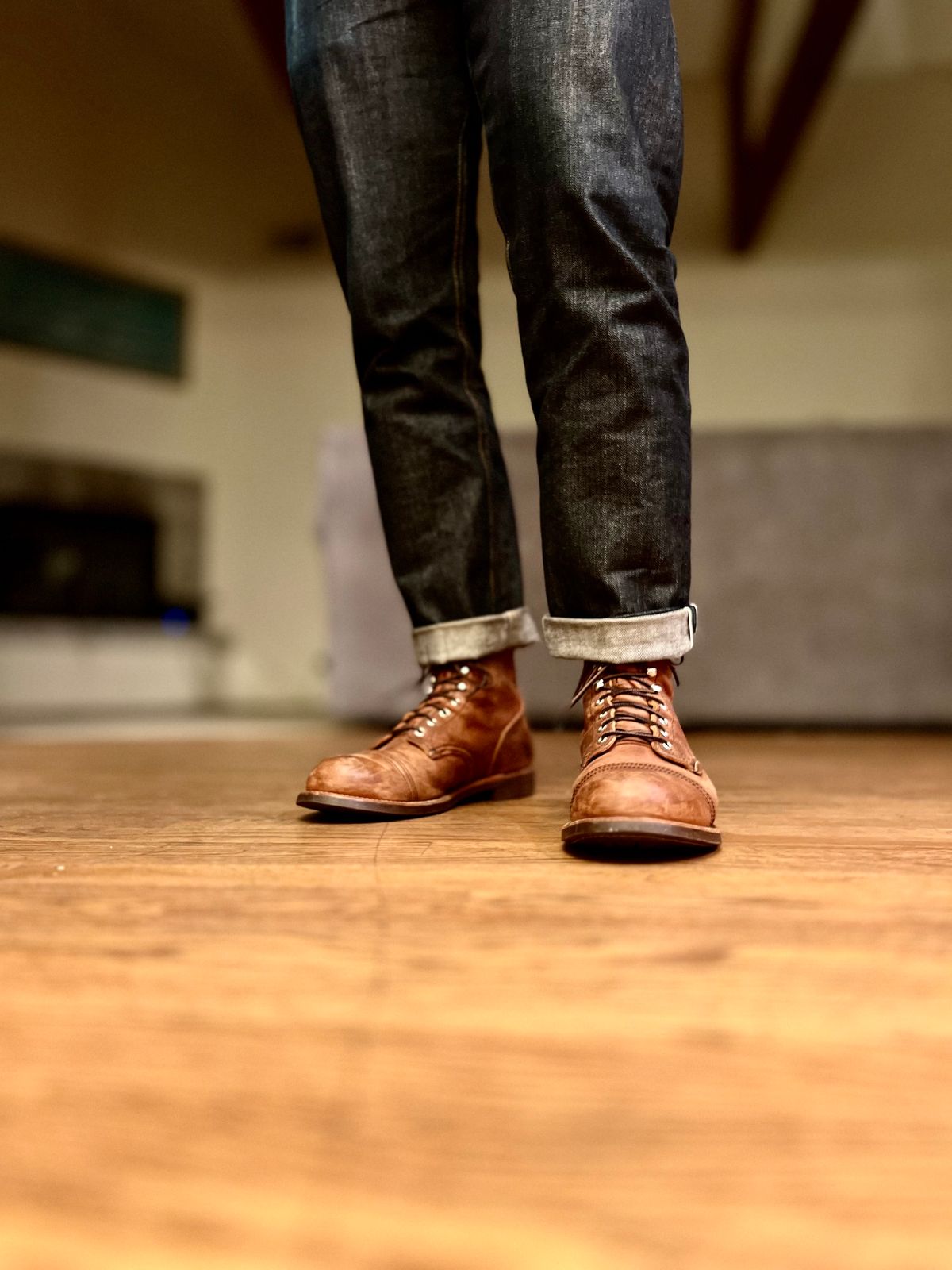 Photo by patinatimes on December 15, 2023 of the Red Wing Iron Ranger in S.B. Foot Copper Rough and Tough.