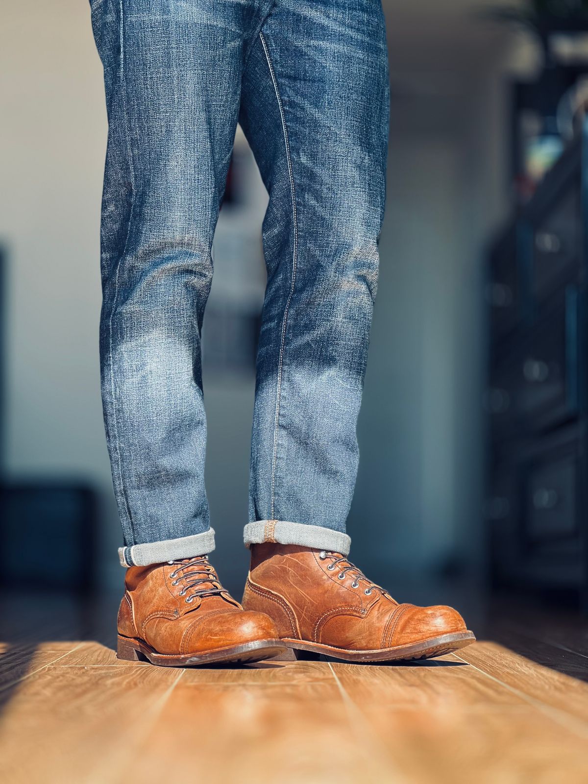 Photo by patinatimes on July 1, 2024 of the Red Wing Iron Ranger in S.B. Foot Copper Rough and Tough.