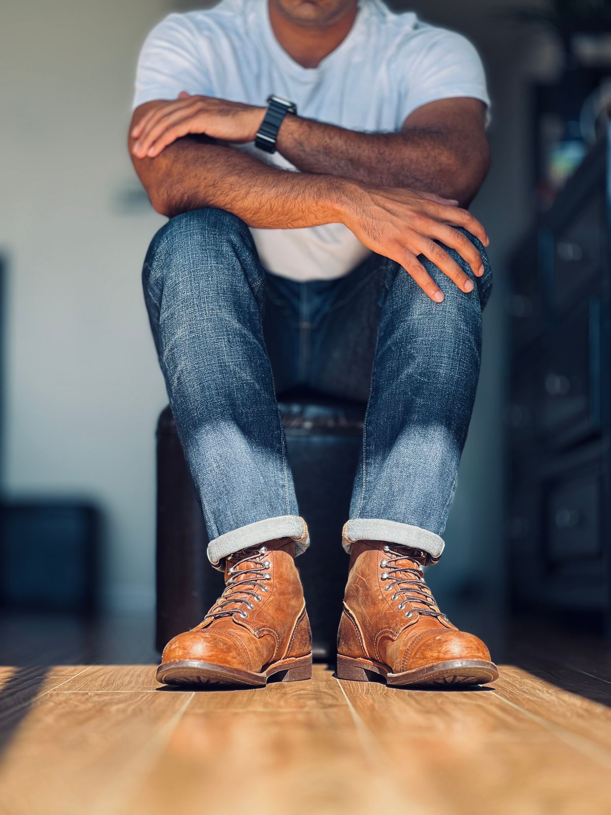 Photo by patinatimes on July 1, 2024 of the Red Wing Iron Ranger in S.B. Foot Copper Rough and Tough.
