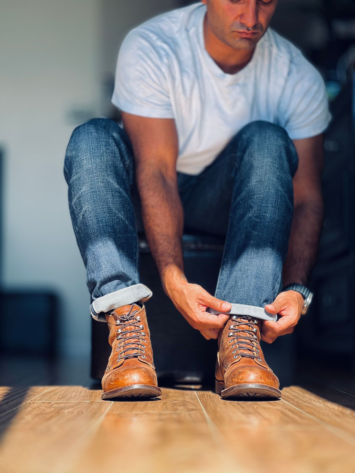 Photo by patinatimes on July 1, 2024 of the Red Wing Iron Ranger in S.B. Foot Copper Rough and Tough.