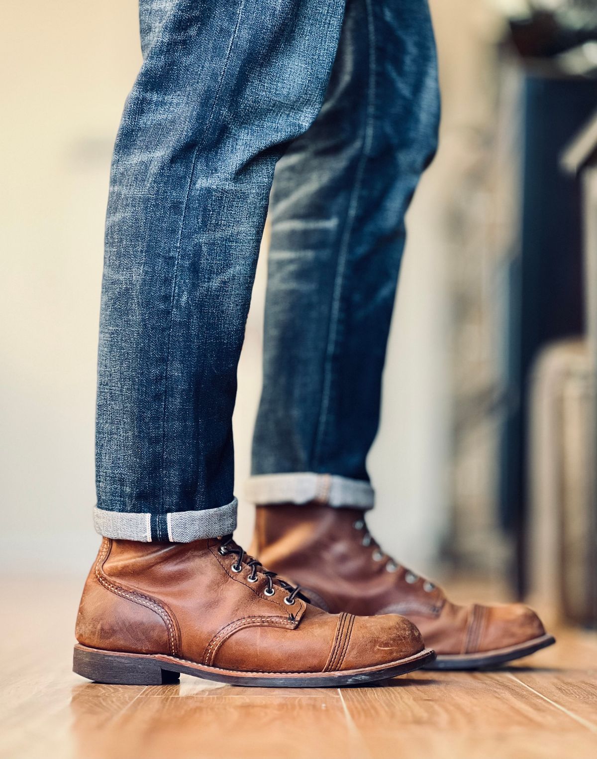 Photo by patinatimes on November 13, 2024 of the Red Wing Iron Ranger in S.B. Foot Copper Rough and Tough.