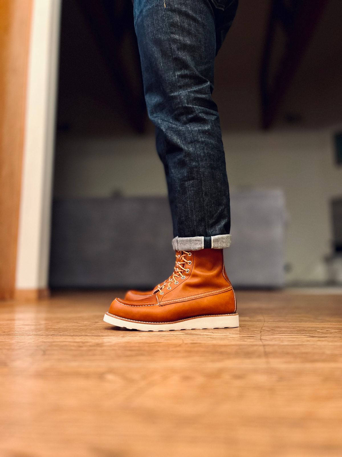 Photo by patinatimes on December 10, 2023 of the Red Wing 8-Inch Classic Moc in S.B. Foot Oro Legacy.