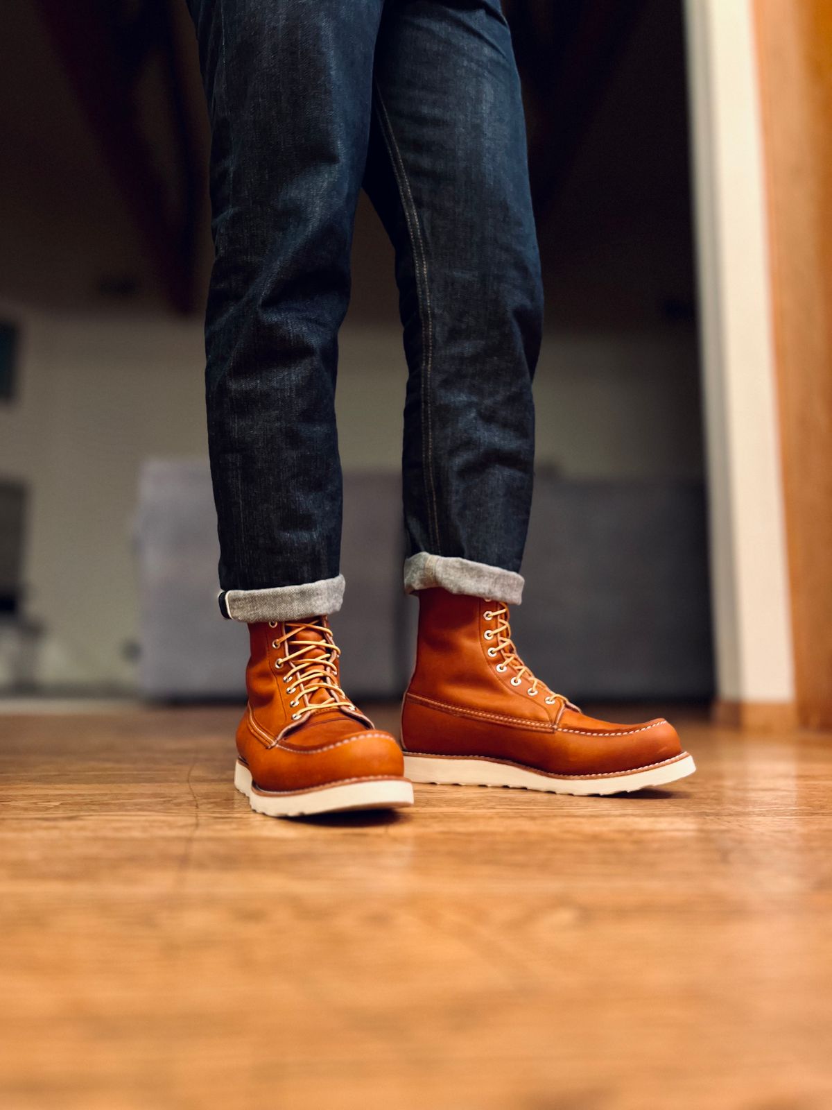 Photo by patinatimes on December 10, 2023 of the Red Wing 8-Inch Classic Moc in S.B. Foot Oro Legacy.