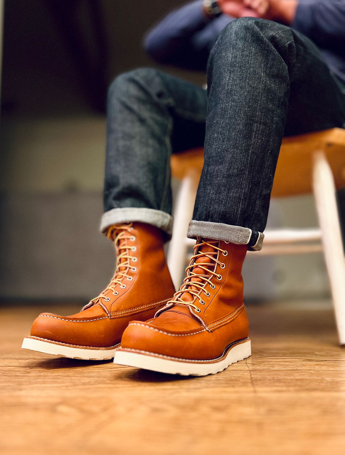 Photo by patinatimes on December 10, 2023 of the Red Wing 8-Inch Classic Moc in S.B. Foot Oro Legacy.