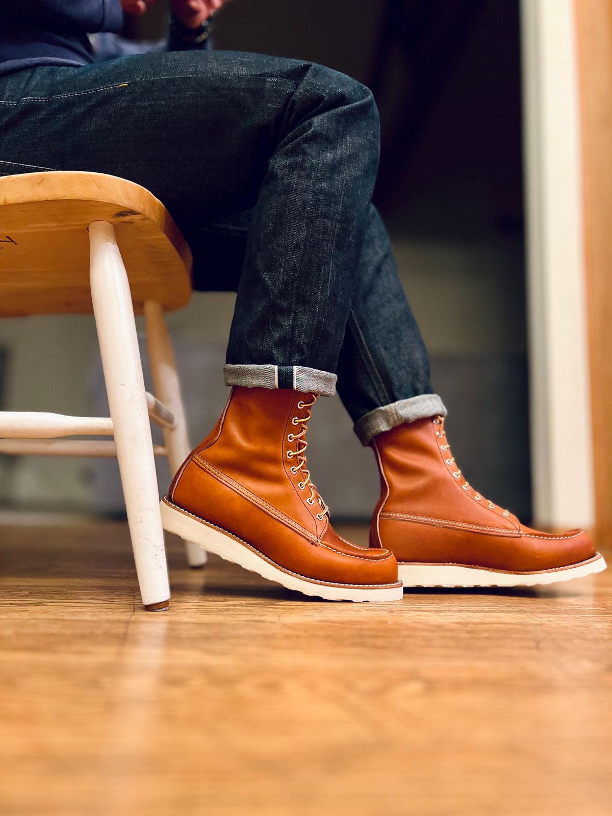 Photo by patinatimes on December 10, 2023 of the Red Wing 8-Inch Classic Moc in S.B. Foot Oro Legacy.