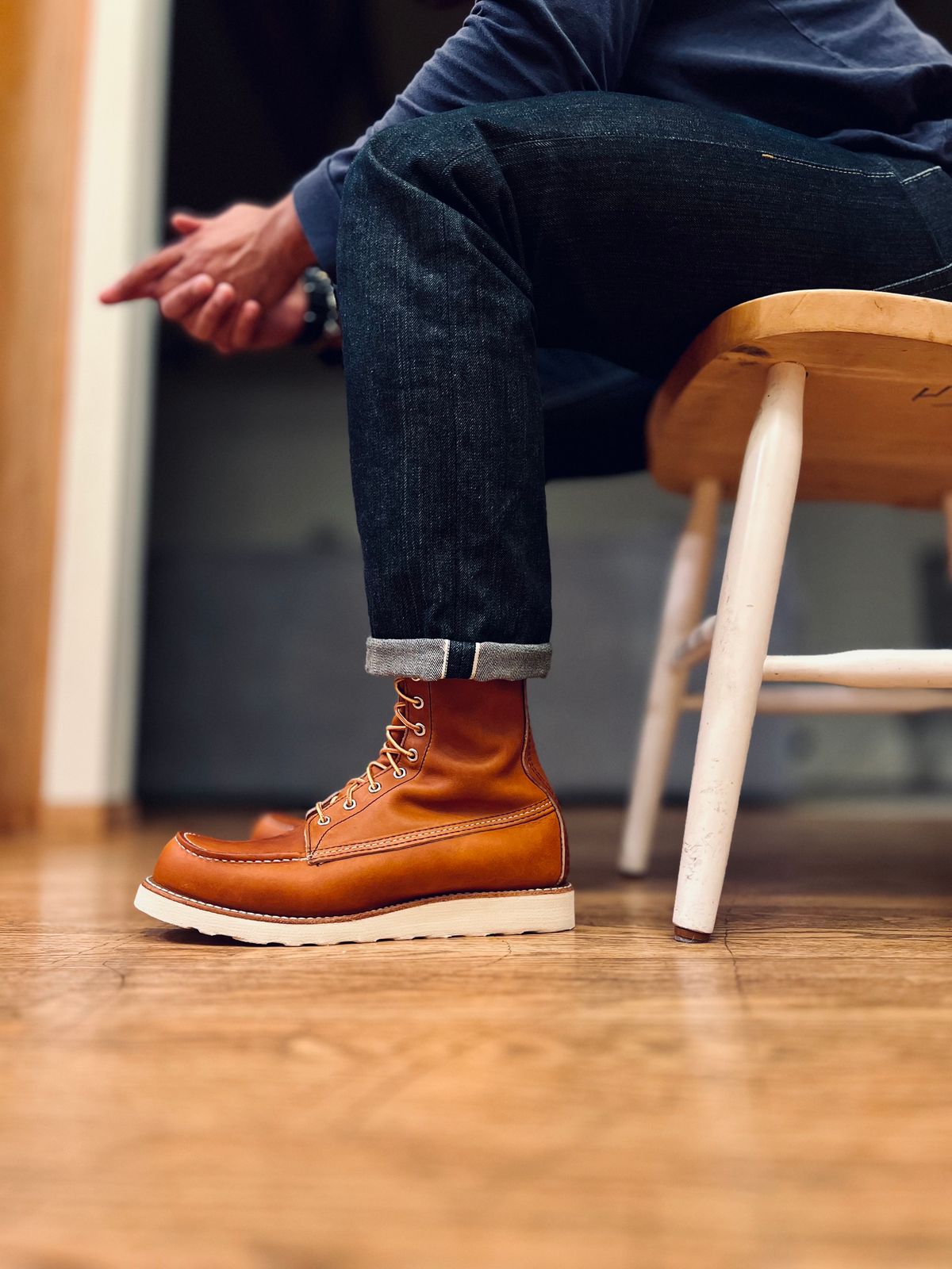 Photo by patinatimes on December 10, 2023 of the Red Wing 8-Inch Classic Moc in S.B. Foot Oro Legacy.