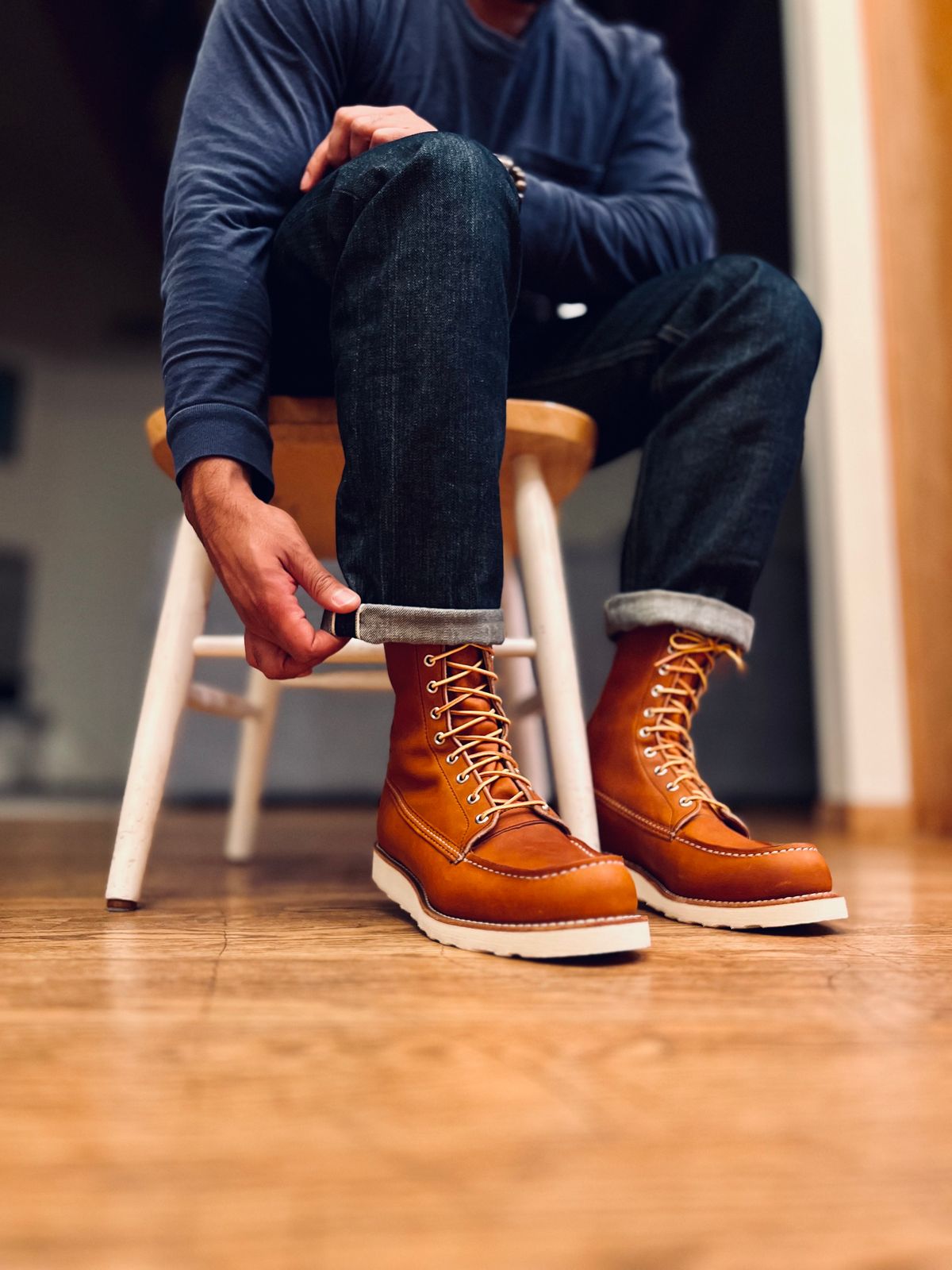 Photo by patinatimes on December 10, 2023 of the Red Wing 8-Inch Classic Moc in S.B. Foot Oro Legacy.