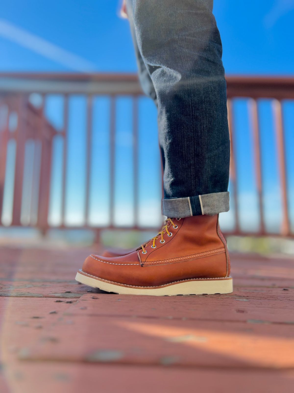 Photo by patinatimes on December 14, 2023 of the Red Wing 8-Inch Classic Moc in S.B. Foot Oro Legacy.