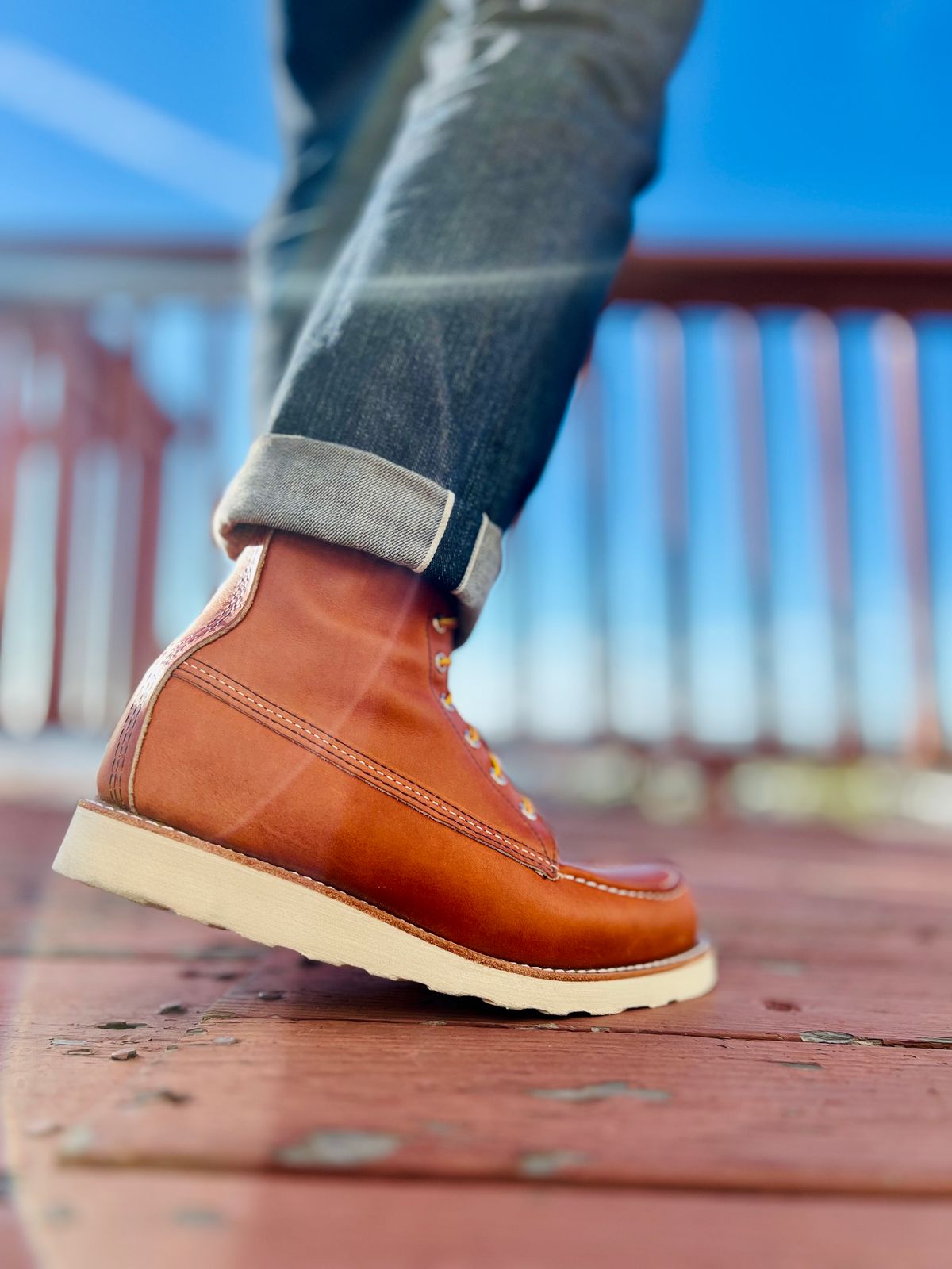 Photo by patinatimes on December 14, 2023 of the Red Wing 8-Inch Classic Moc in S.B. Foot Oro Legacy.