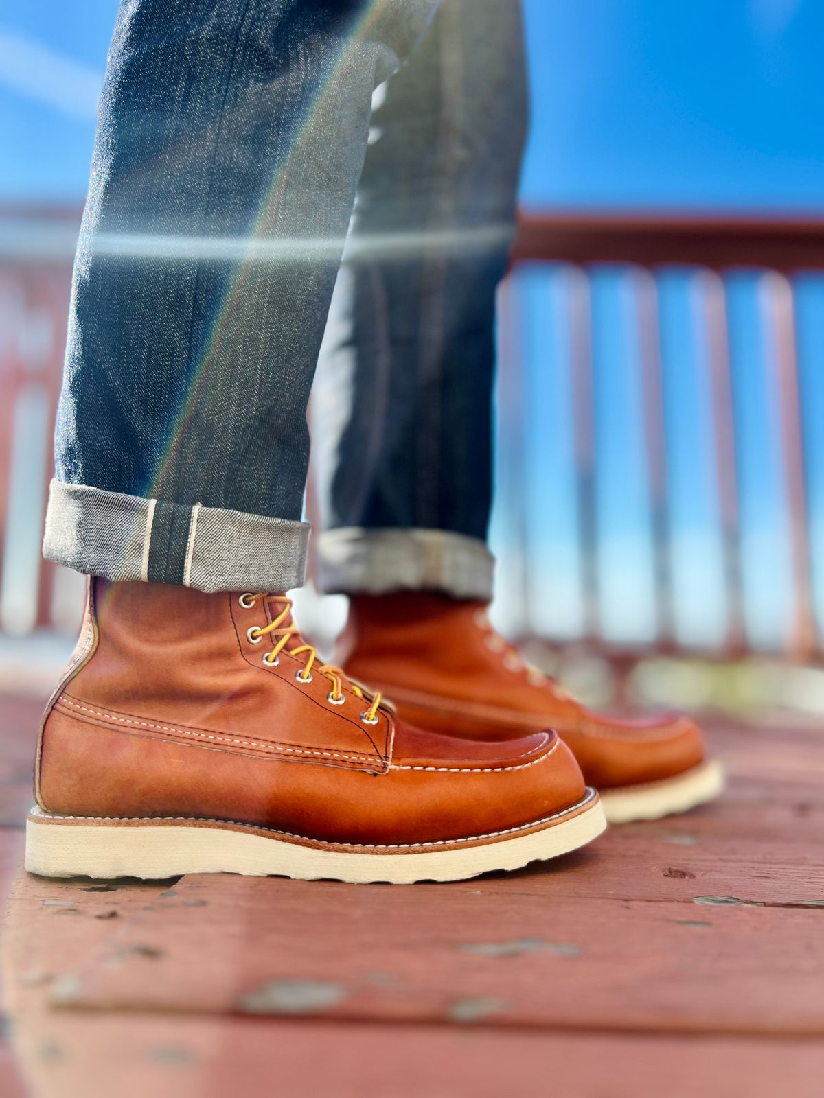 Photo by patinatimes on December 14, 2023 of the Red Wing 8-Inch Classic Moc in S.B. Foot Oro Legacy.